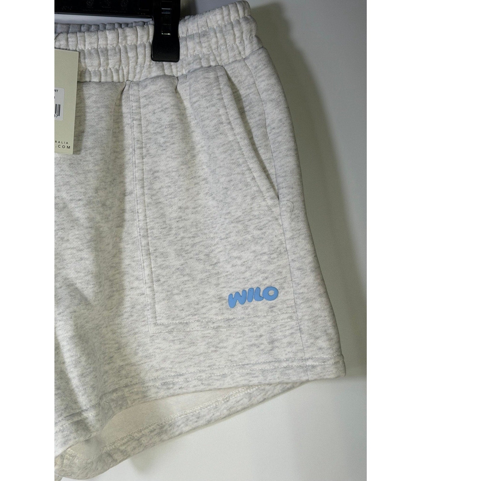 WILO The Label Women’s Fleece Jog Shorts White Marle Size large NWT