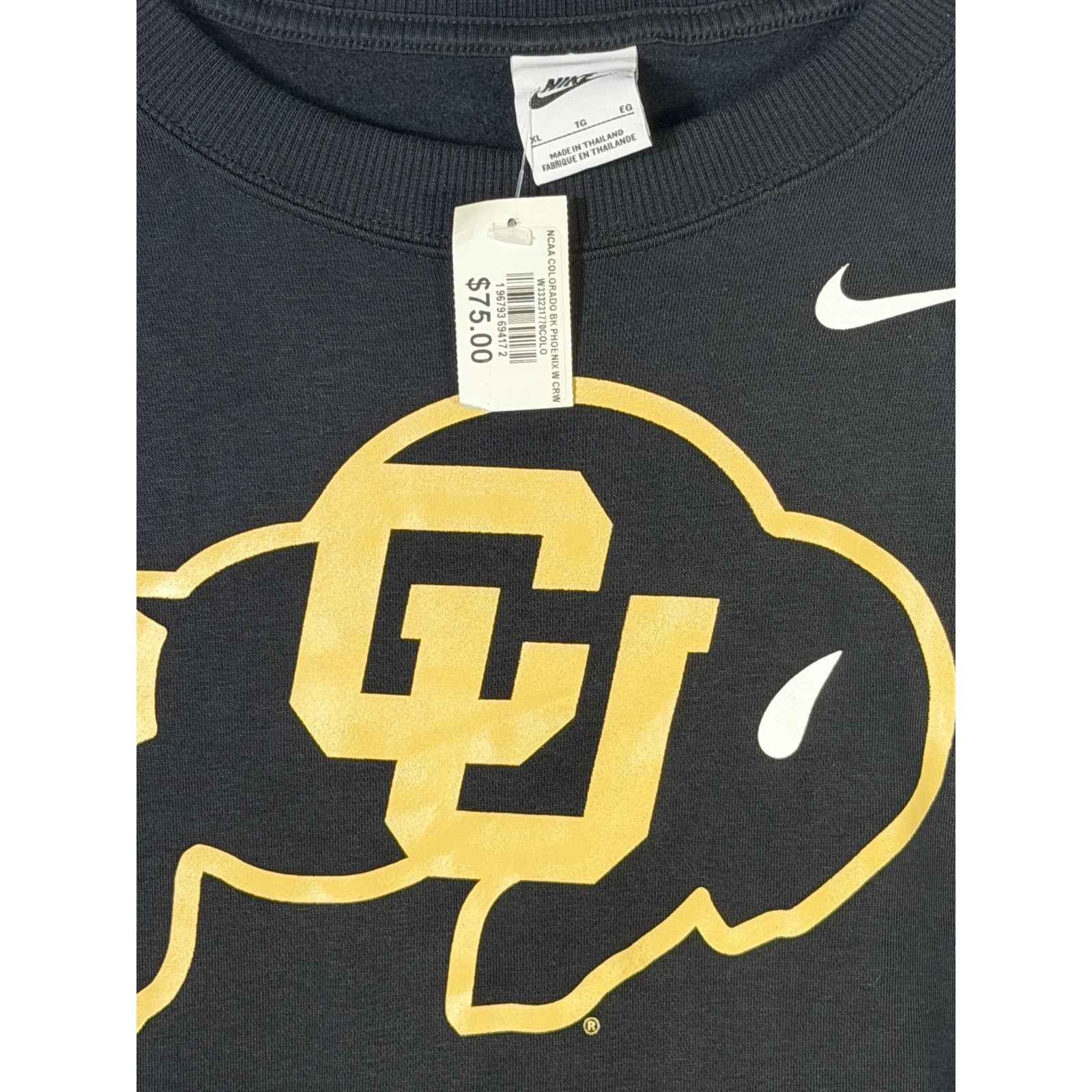 Nike Women’s Colorado Buffaloes Oversized Crewneck Sweatshirt Black XL NWT