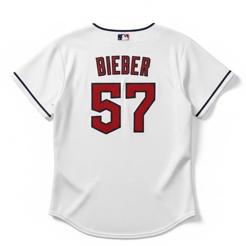 Nike Women’s Cleveland Guardians Shane Bieber #57 Cool Base Jersey – White – Size L