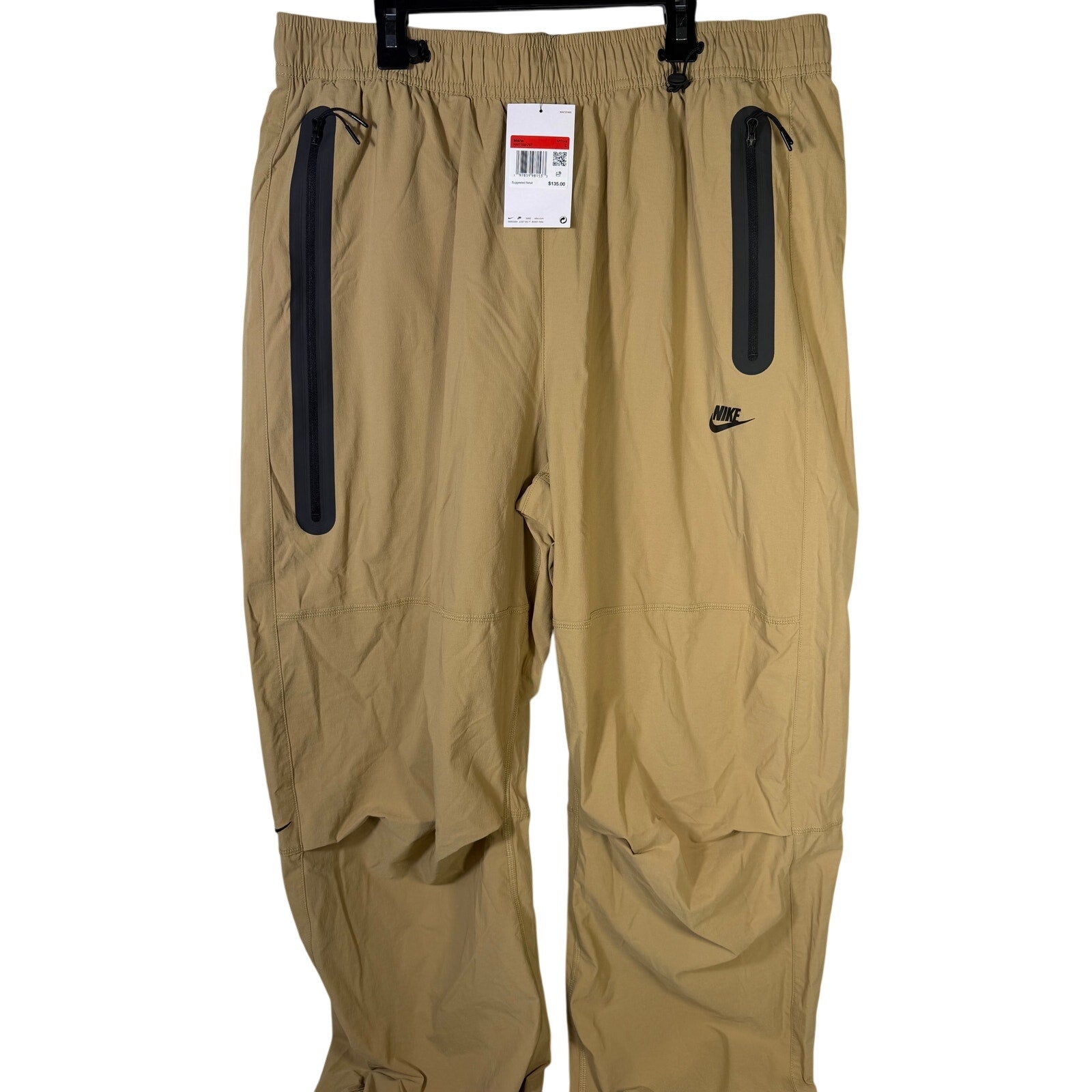 Nike Tech Men’s Woven Oversized Pants Parachute Beige Size L NWT