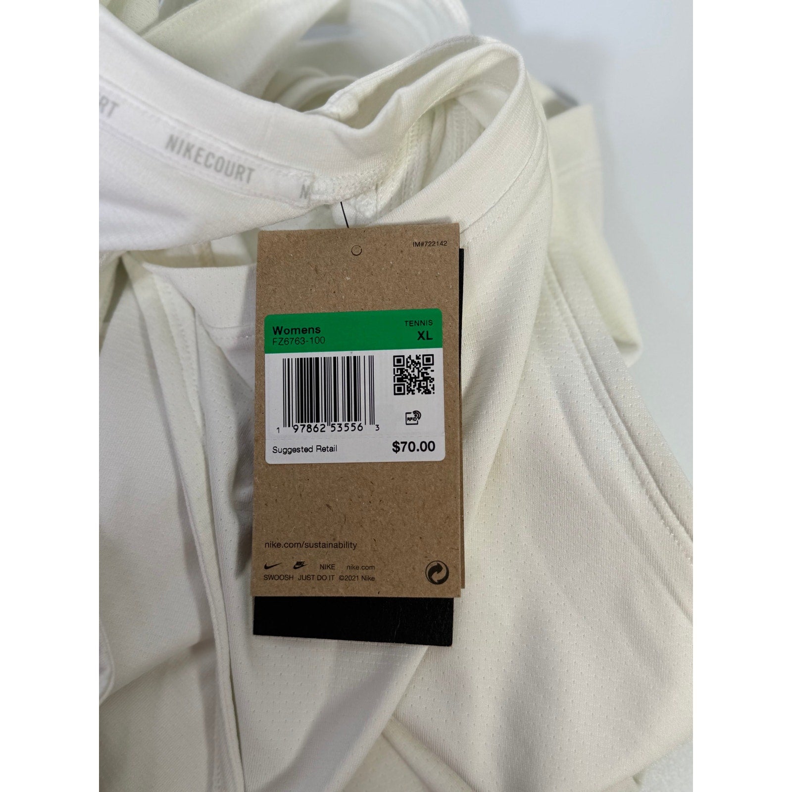 NikeCourt Women’s Tennis Tank Top White Size XL New