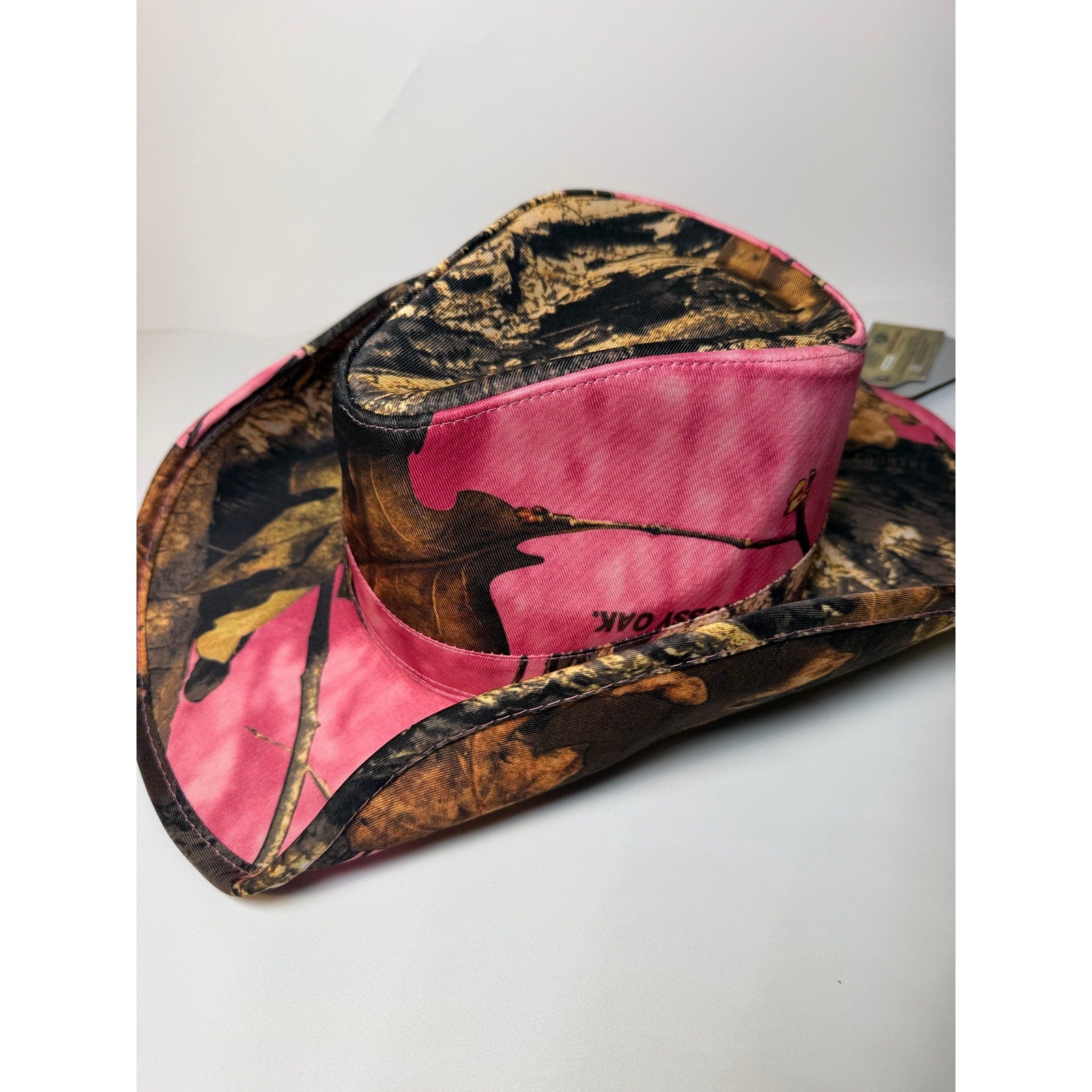 Peter Grimm Mossy Oak Women’s Pink Camo Western Cowboy Hat Snap-Up Brim