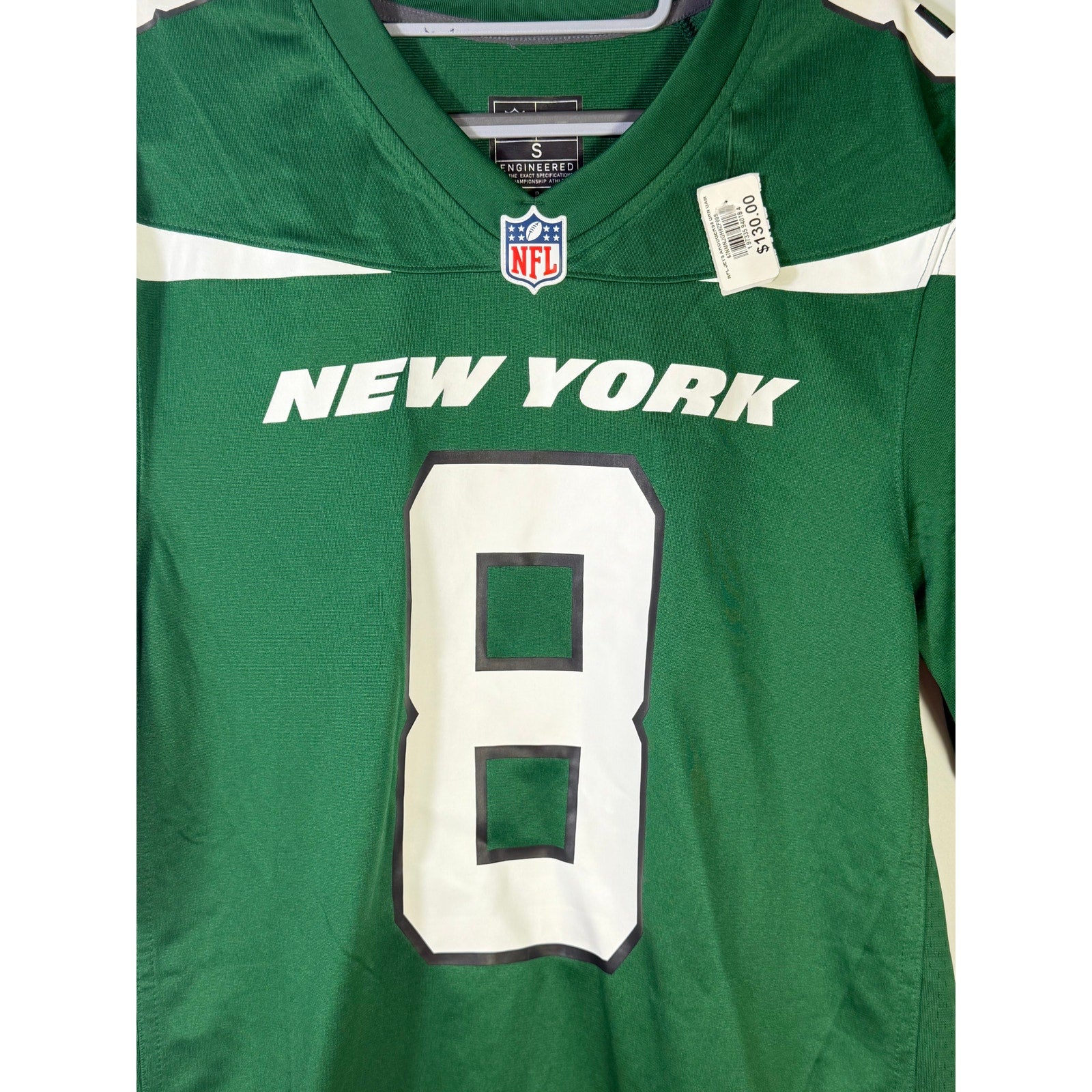 Nike New York Jets Aaron Rodgers #8 Football Jersey Men's Small Green NWT