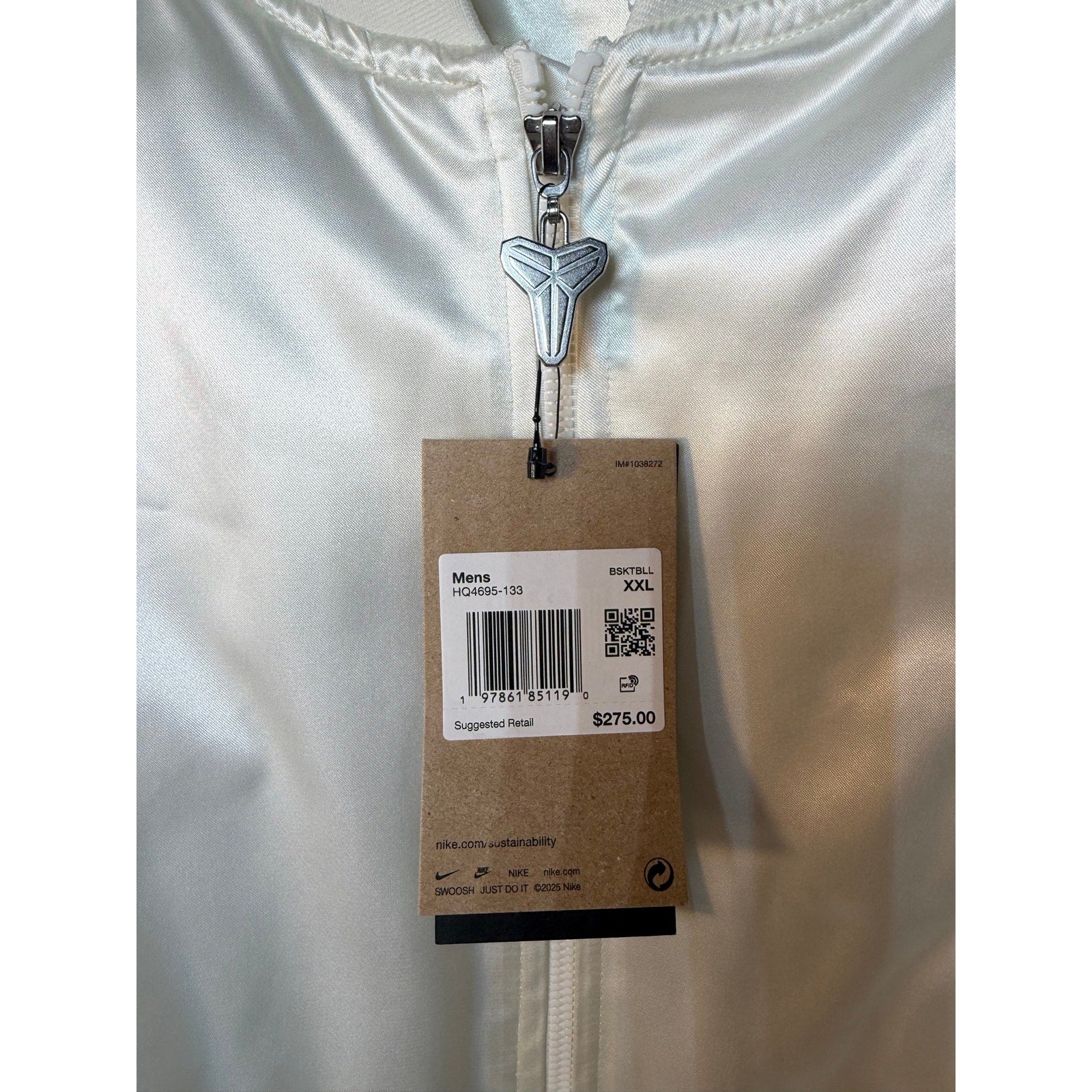 Nike Kobe Year of the Mamba Insulated Jacket White – Men’s XXL – NEW