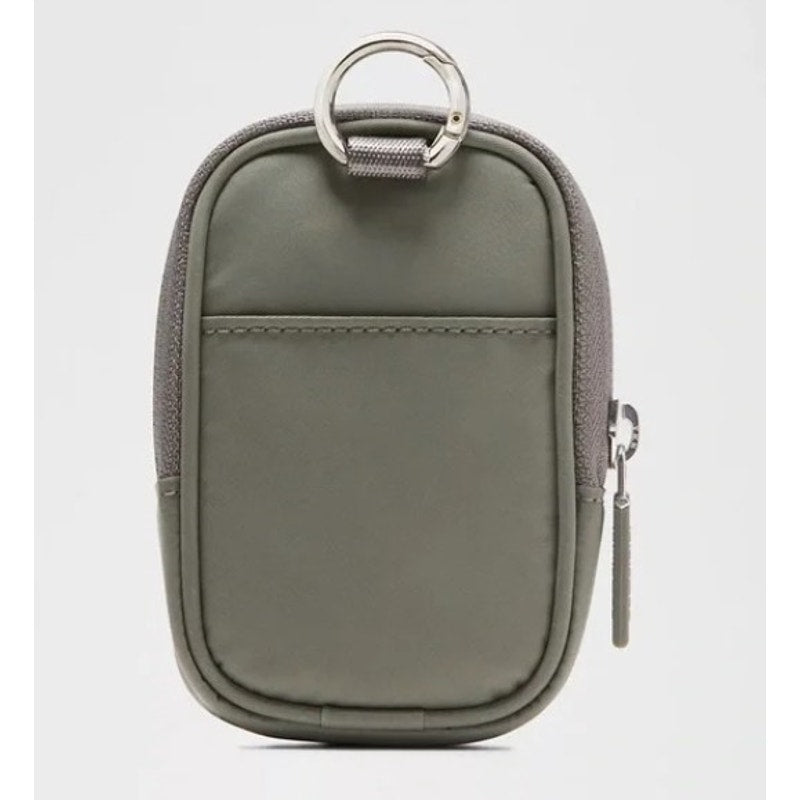 Lululemon Clippable Nano Pouch Gray Green Zip Mini Bag New With Tags