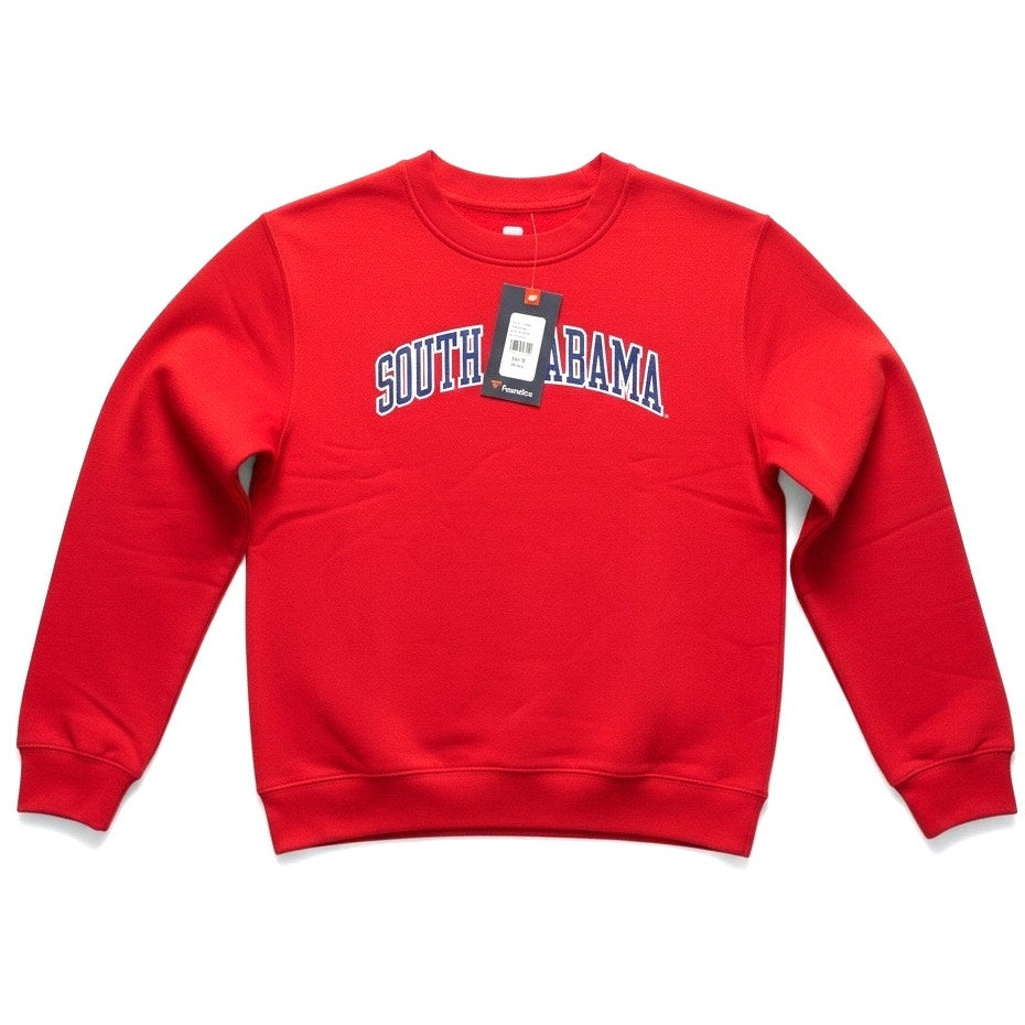 South Alabama Jaguars Short Name Fleece Pullover Sweatshirt – Red – Adult Small