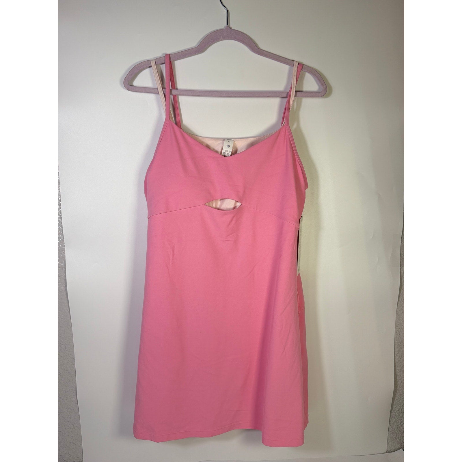 Lululemon Align Layered Dress Pink Women's Size 14 NWT Built-In Bra Nulu