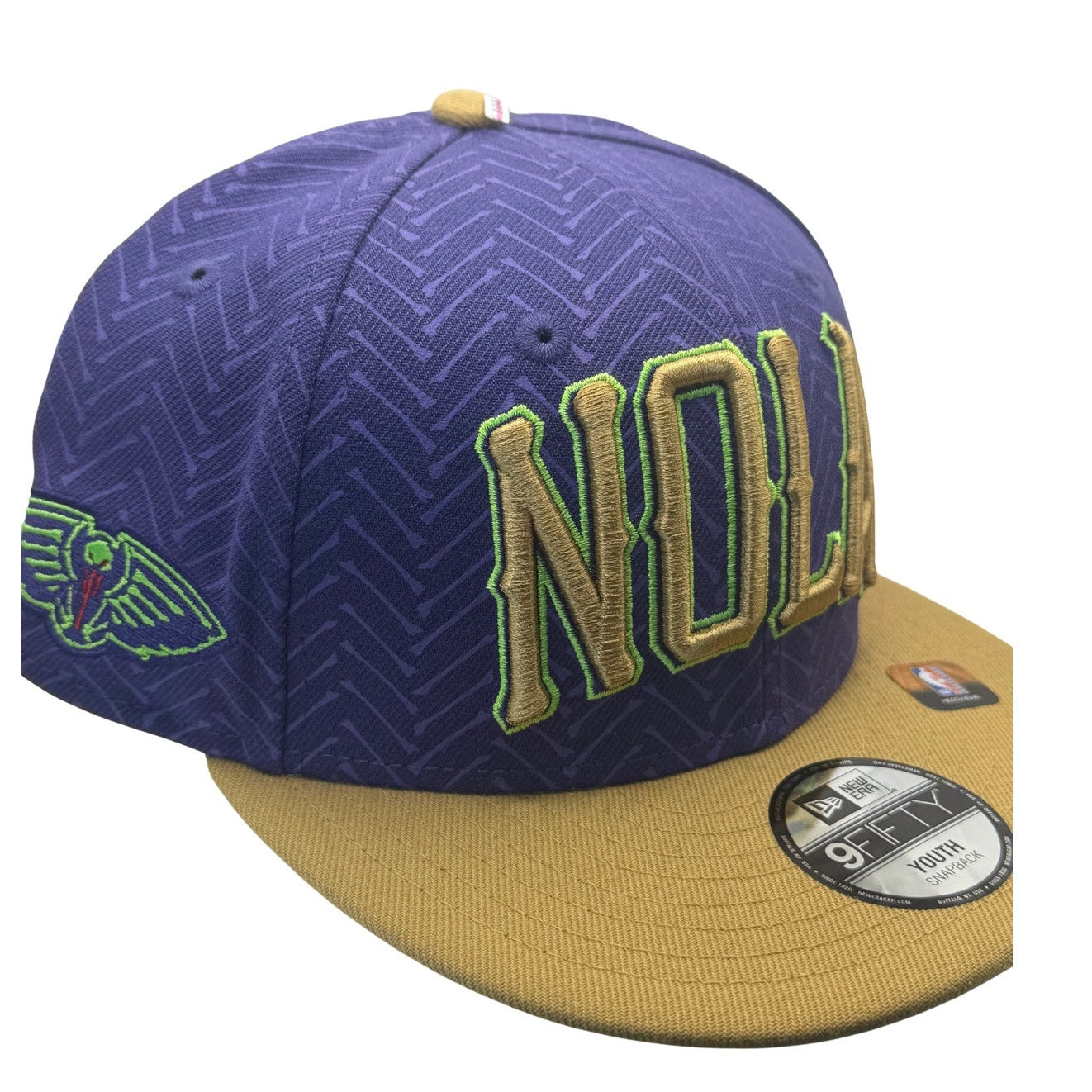 New Era NOLA Pelicans 9FIFTY Youth Snapback Hat Purple Gold NBA