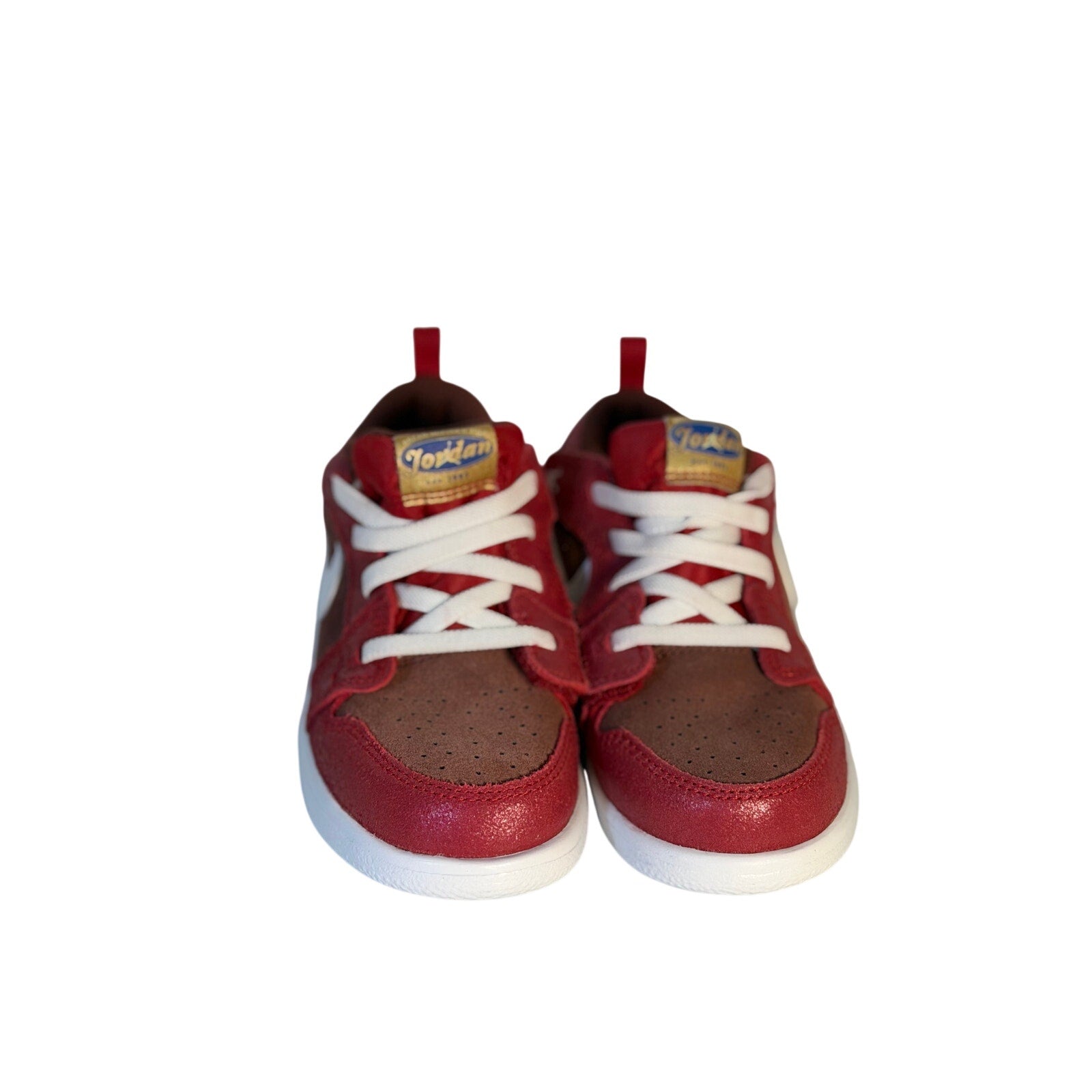 Air Jordan 1 Low ALT Toddler Shoes Red Brown White US 10C Hook & Loop Sneakers