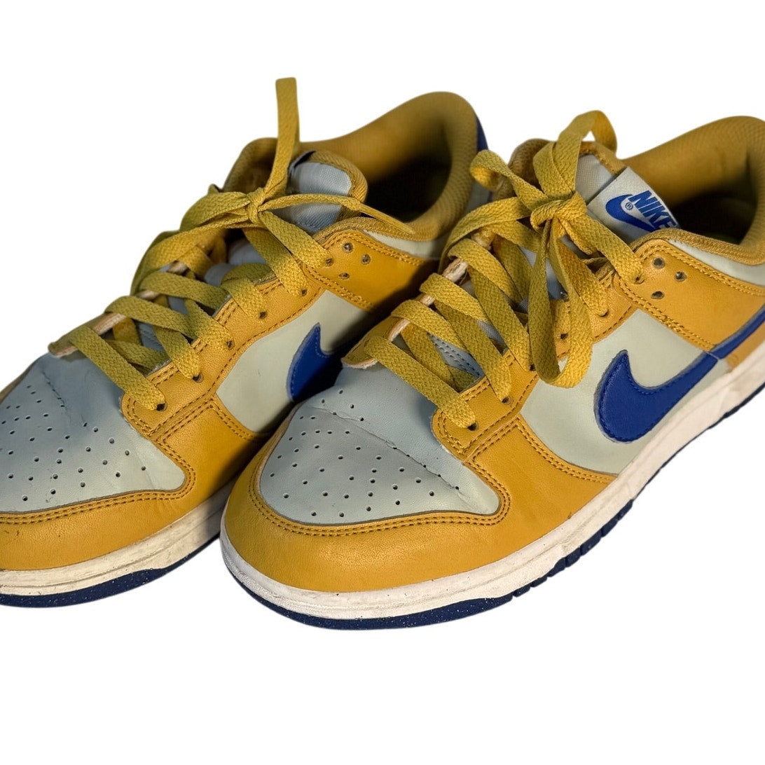 Nike Dunk Low GS University Gold Game Royal White Leather Sneakers Youth US 6Y