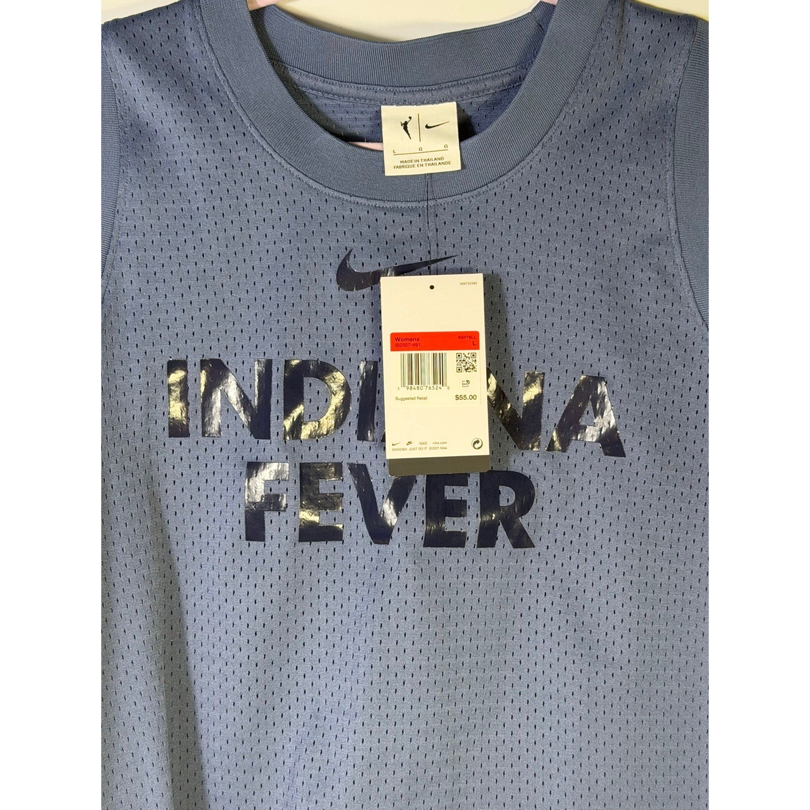 Nike WNBA Indiana Fever Women’s Mesh Basketball Tank Top Blue Size L NWT