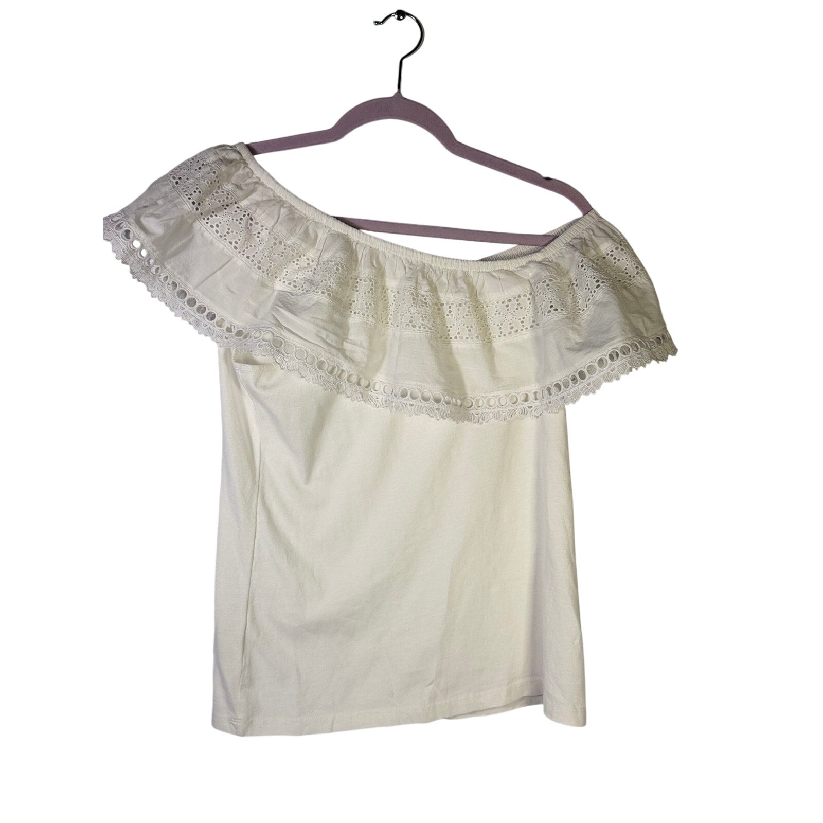 Lilly Pulitzer Tracee Off Shoulder Eyelet Top White Women's Small NWT