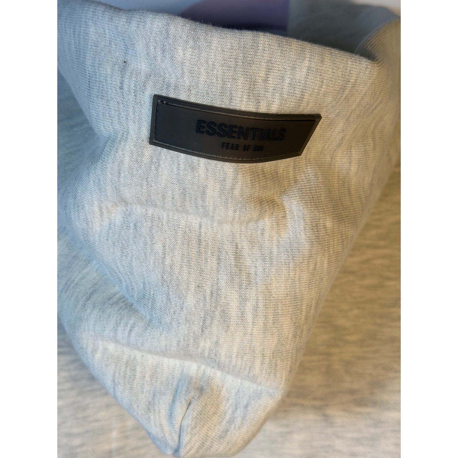 Fear of God ESSENTIALS Pullover Hoodie Light Oatmeal Men's Large Logo Sweatshirt