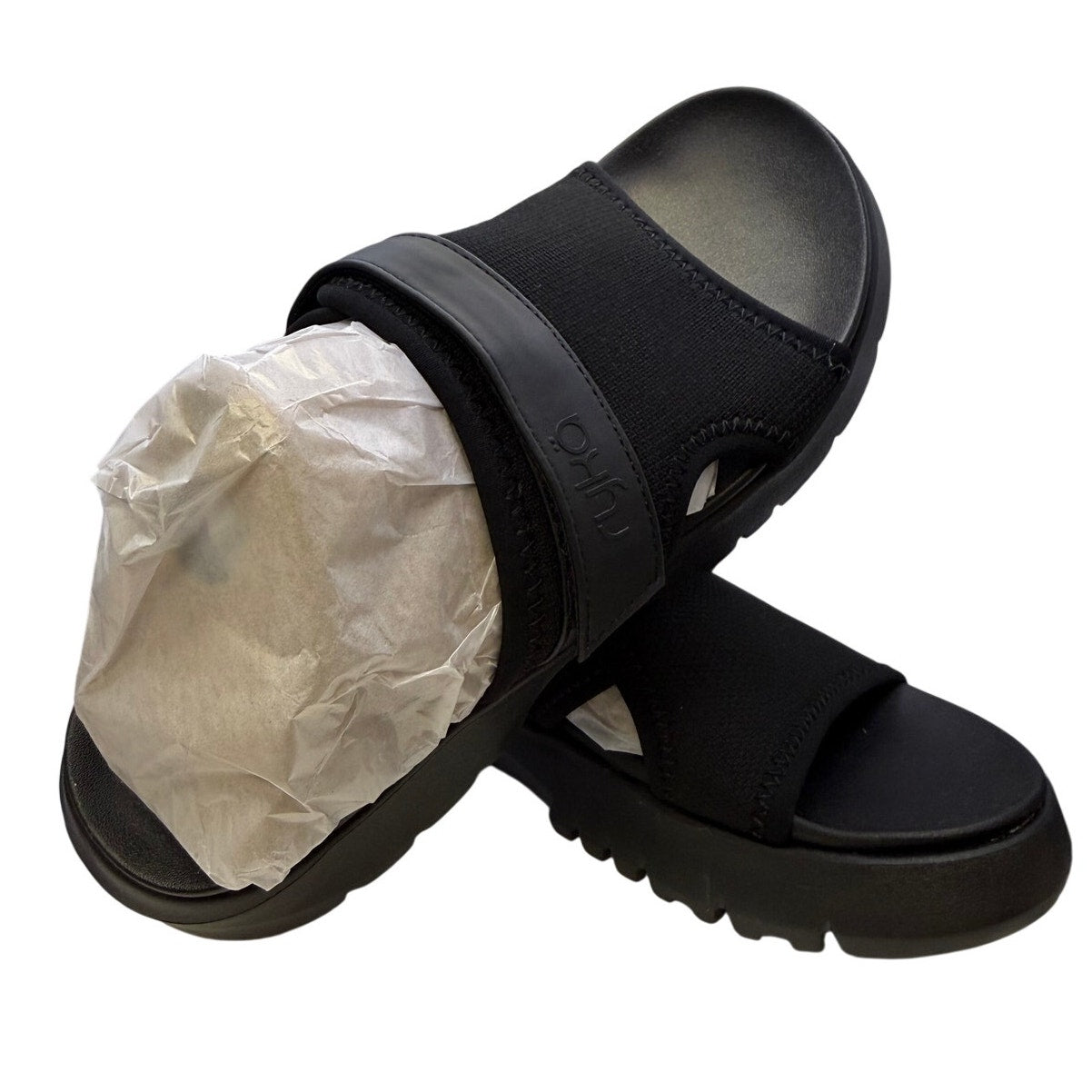 ryka Sandal J3090M1001 US 5M Brilliant Black Activ Foam NIB