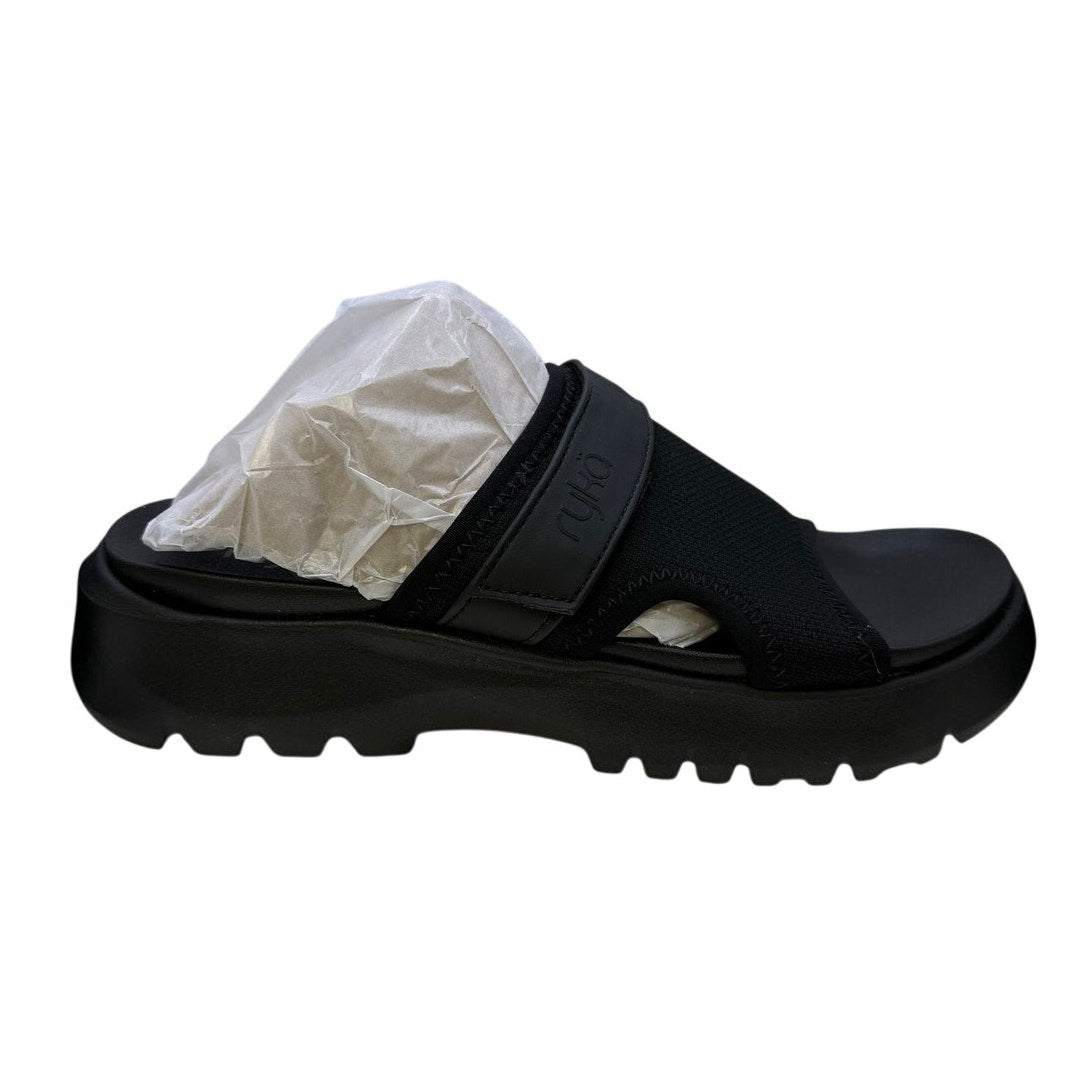 ryka Sandal J3090M1001 US 5M Brilliant Black Activ Foam NIB