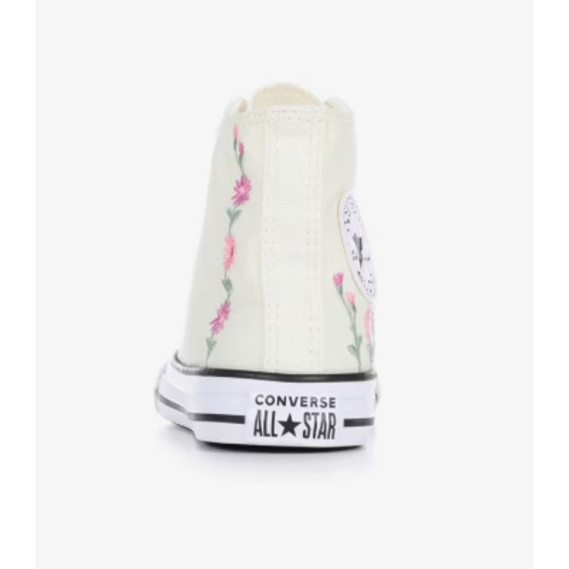 Converse Chuck Taylor All Star Hi Kids Youth 3 Cream Floral High-Top Sneakers