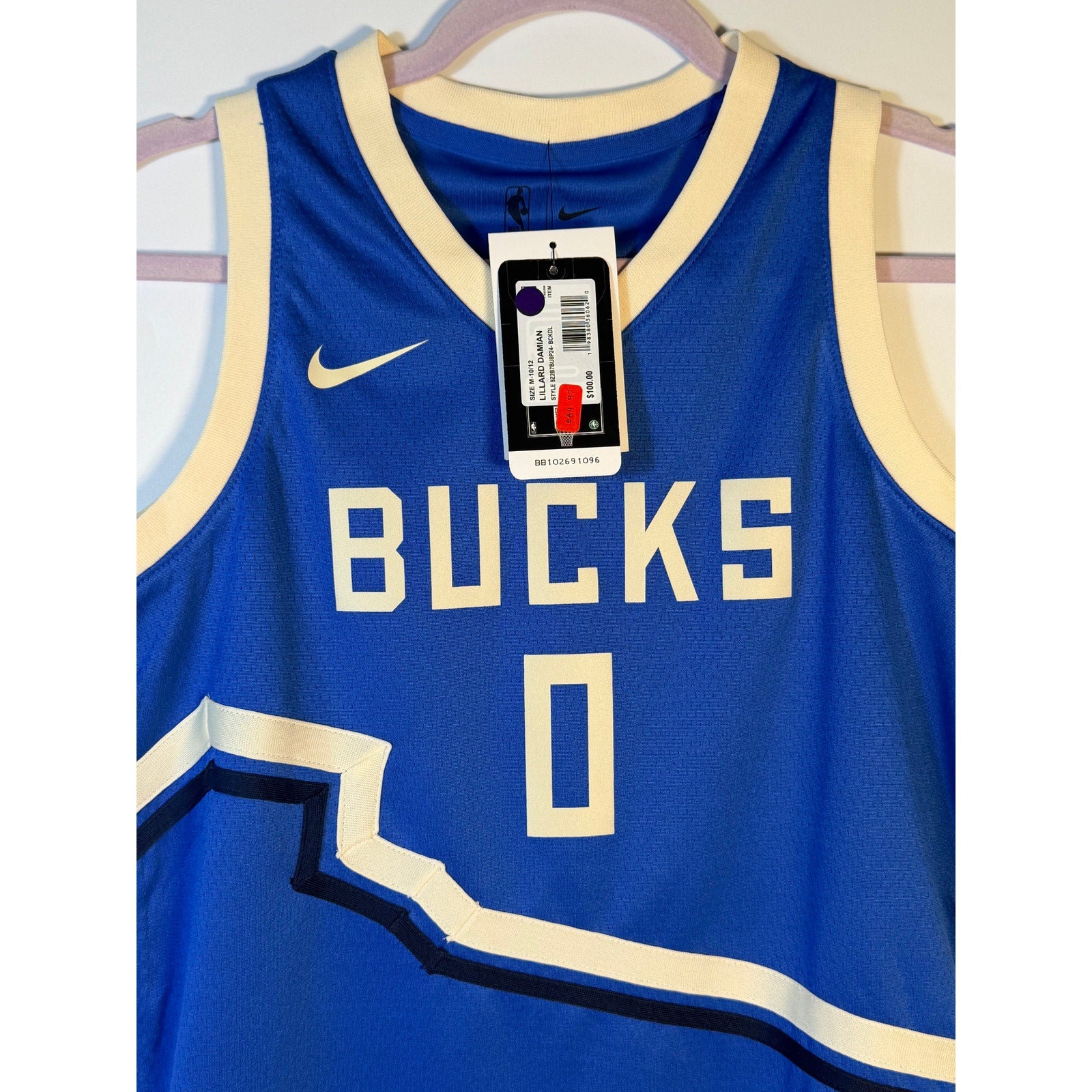 Nike Milwaukee Bucks Damian Lillard #0 City Edition Jersey Youth M 10/12 NWT