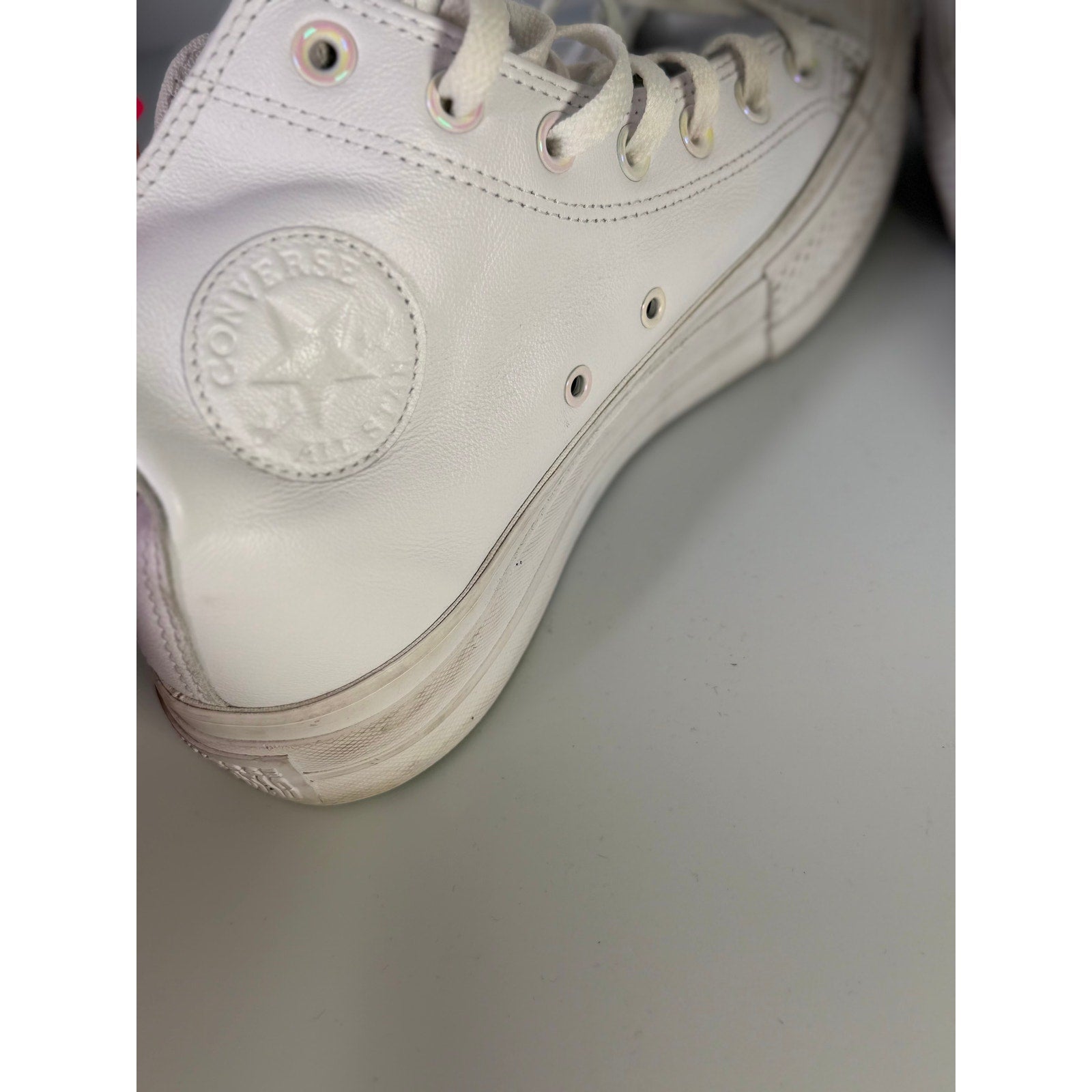 Converse Chuck Taylor All Star Lift Hi White Leather Women's US 8.5 Platform