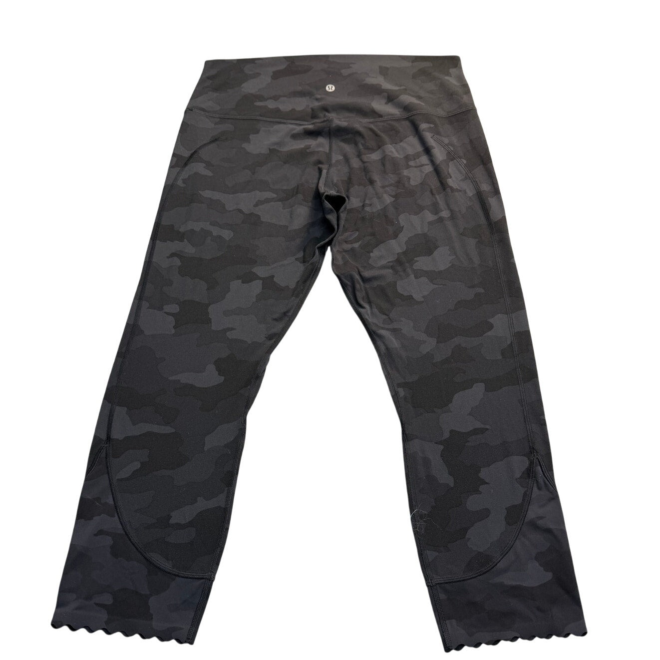 Lululemon Athletica Women’s Capri Leggings – Size 14 – Wild Thing Deep Coal Camo Black/Grey