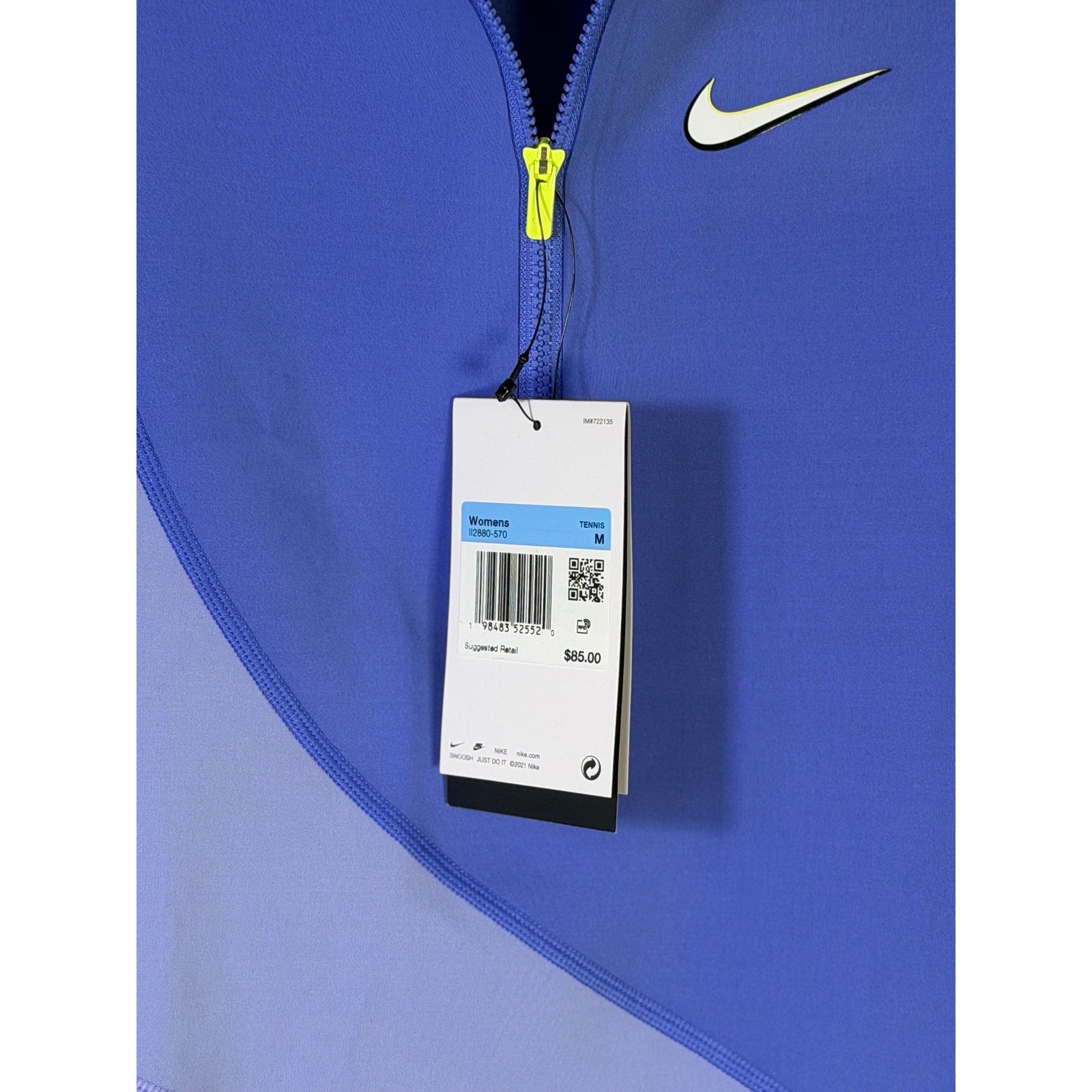 Nike Women’s Sleeveless Quarter-Zip Crop Top Blue Lime Size M NWT
