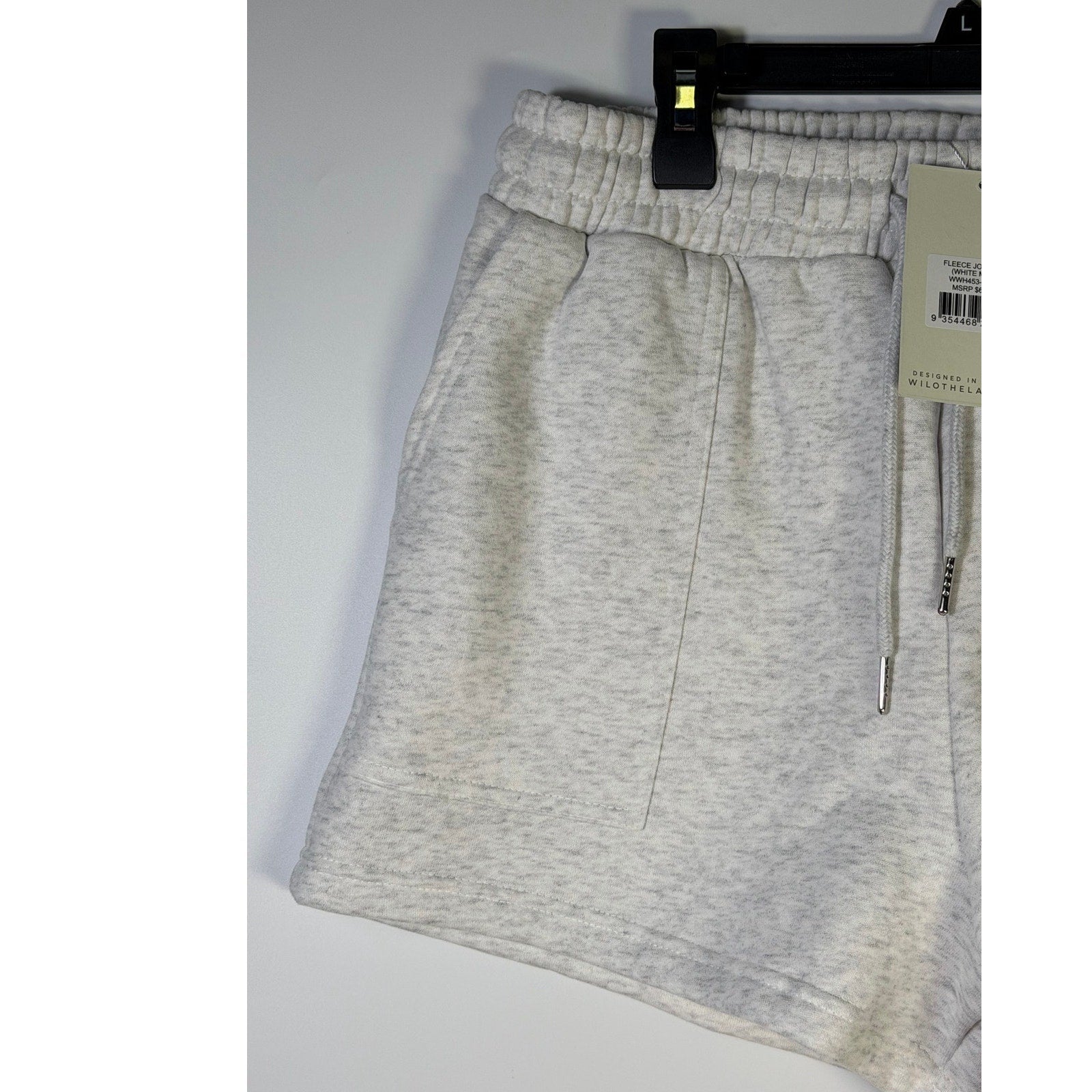 WILO The Label Women’s Fleece Jog Shorts White Marle Size Small NWT