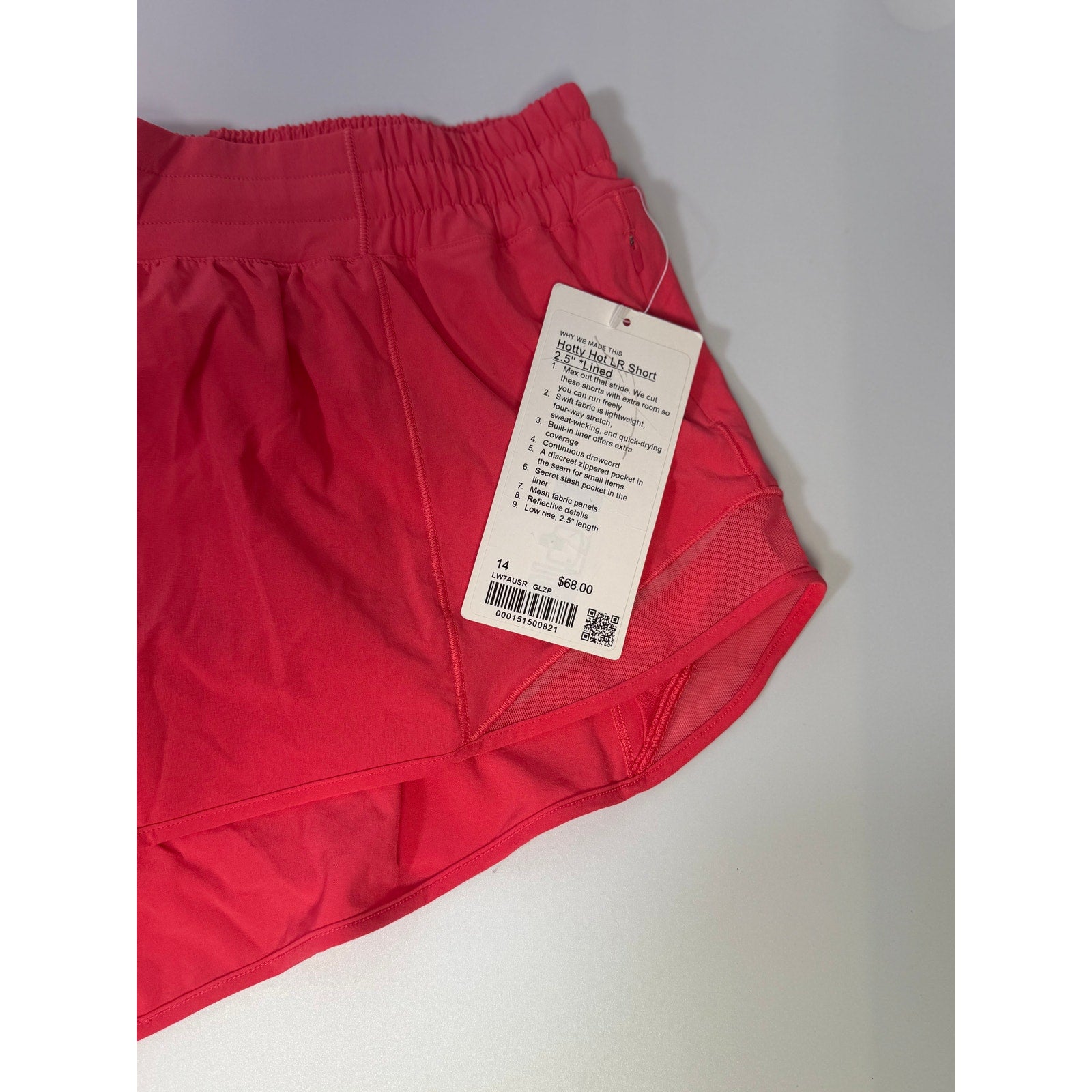 Lululemon Hotty Hot Low Rise Lined Shorts 2.5" Glaze Pink Women's Size 14 NWT