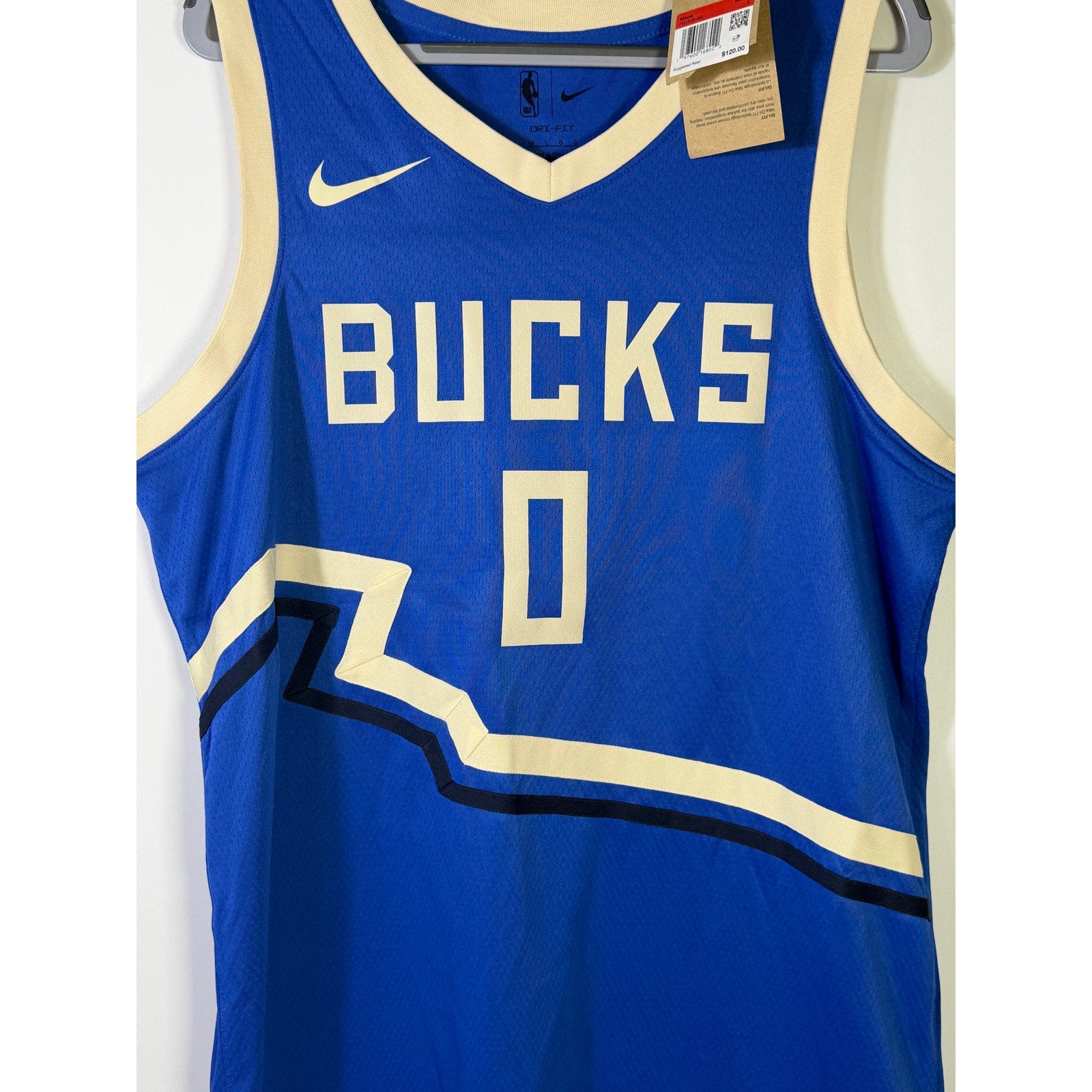 Nike Milwaukee Bucks Damian Lillard #0 City Edition Swingman Jersey Men's L NWT