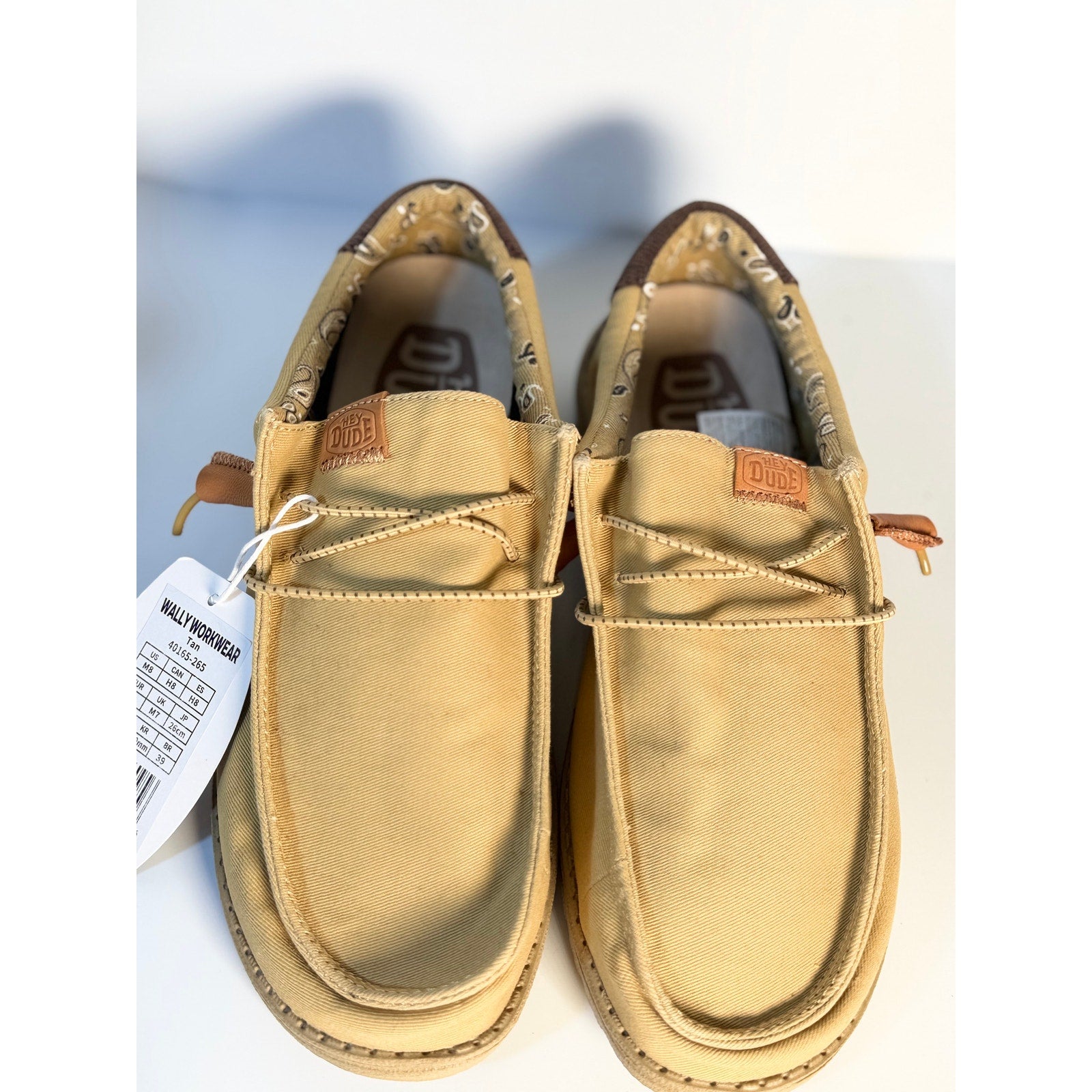 Hey Dude Wally Workwear Shoes Tan US Men's 8 / Women's 10 Lightweight