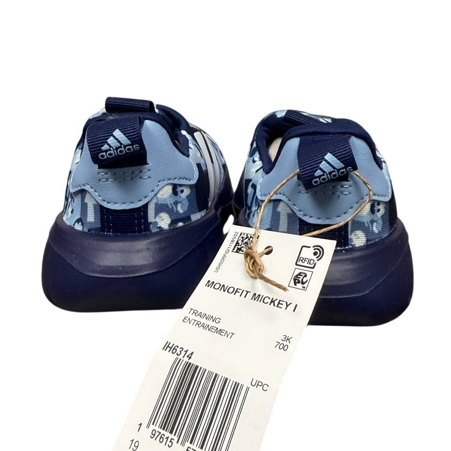 NIB adidas Disney Mickey Mouse Monofit Trainer Kids 4K Slip-On Sneakers