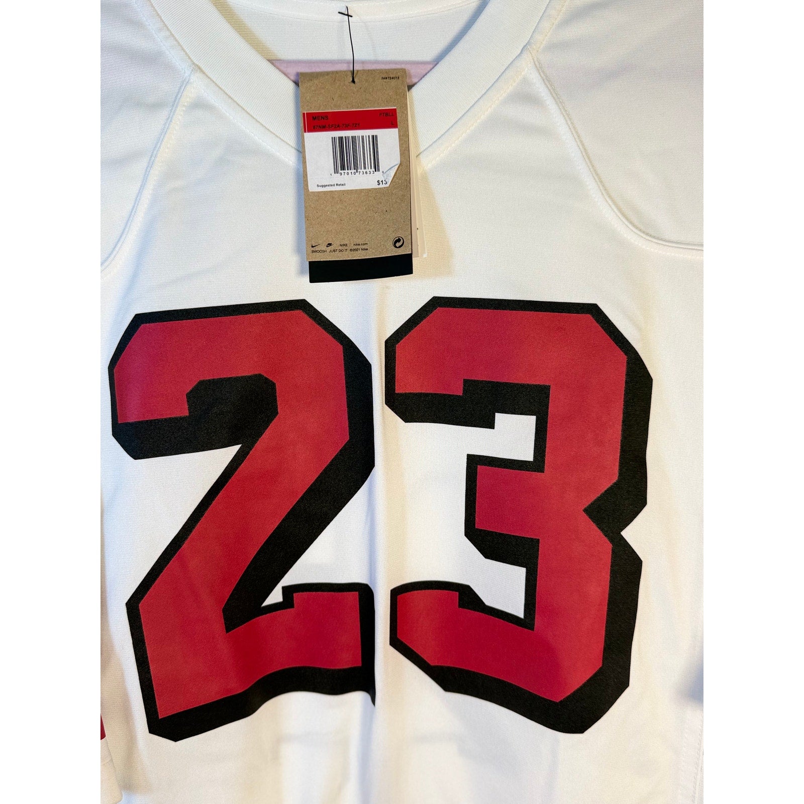 Nike Christian McCaffrey #23 San Francisco 49ers White NFL Jersey Men's L NWT