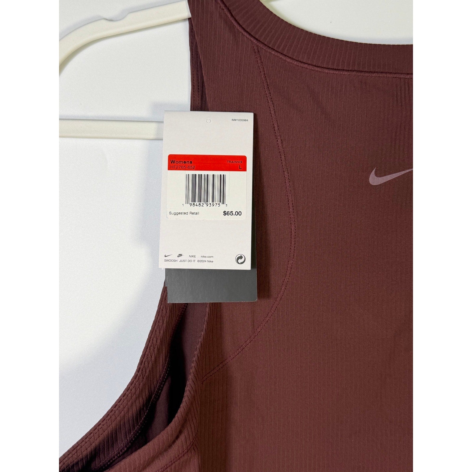 Nike Women’s Ribbed Cropped Muscle Tank Top Brown Size L NWT