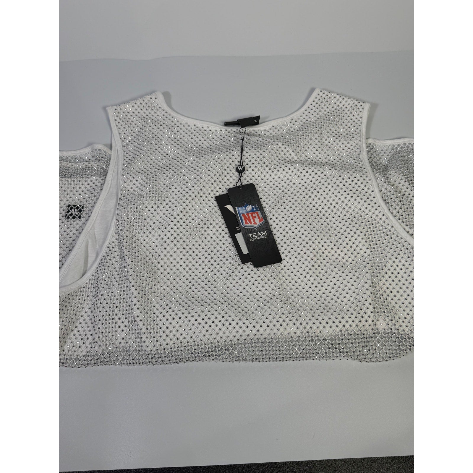 WEAR by Erin Andrews Dallas Cowboys Jeweled Mesh Tank White Women's 2XL NWT