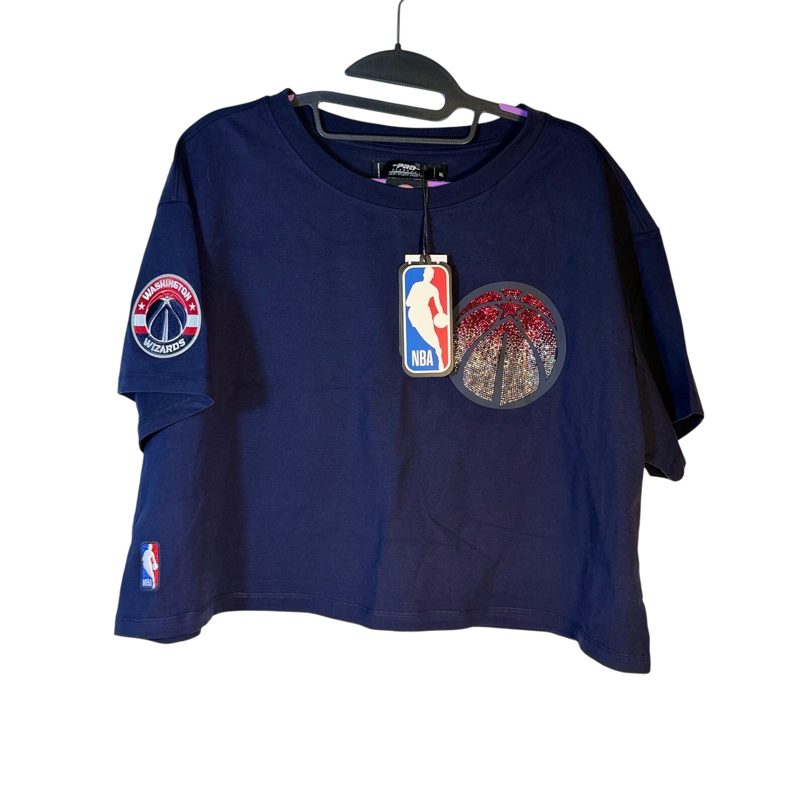 Pro Standard Washington Wizards Rhinestone Logo Crop T-Shirt – Women's XL – NWT