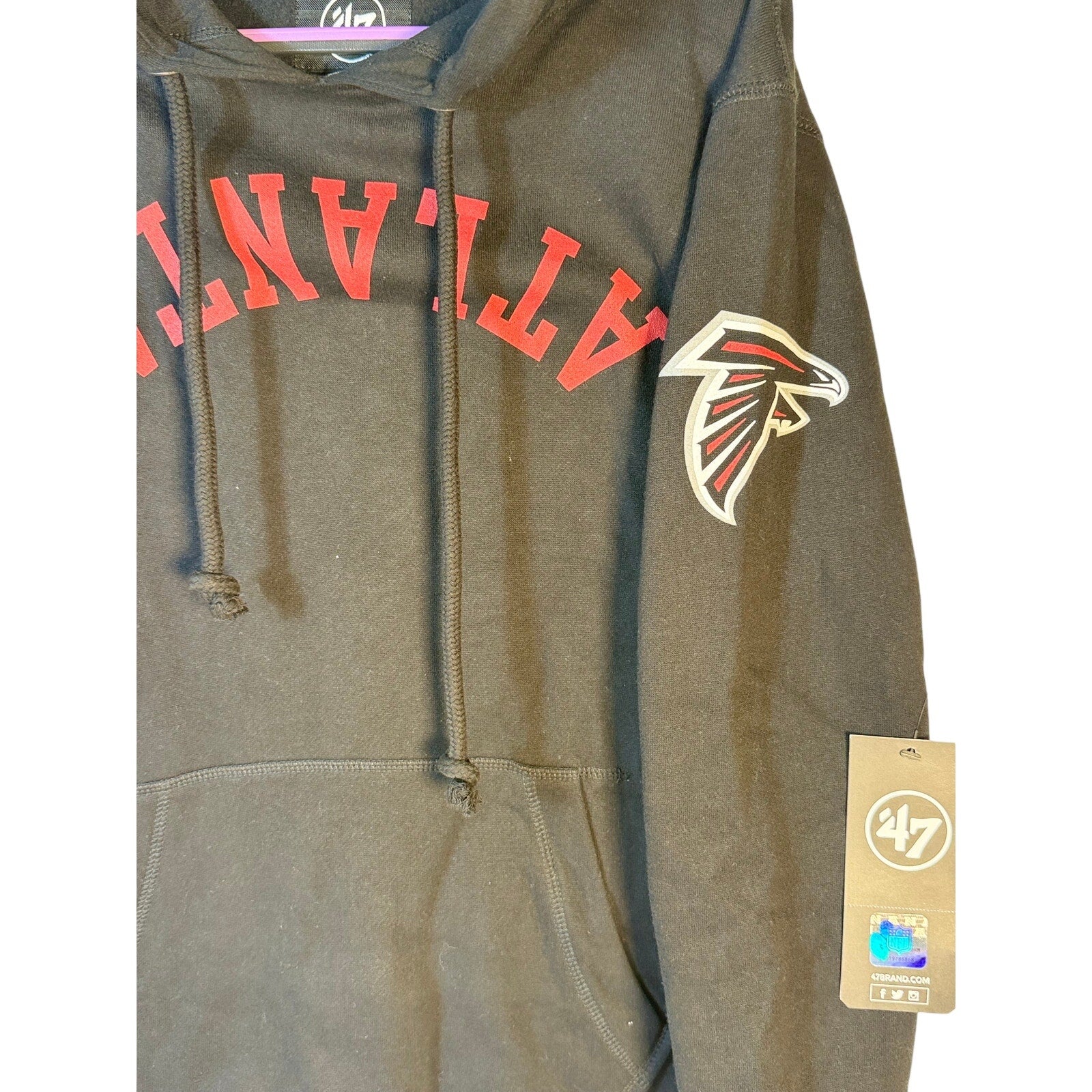 47 Atlanta Falcons Hoodie Black Men's Small Pullover NFL Fleece Hooded NWT
