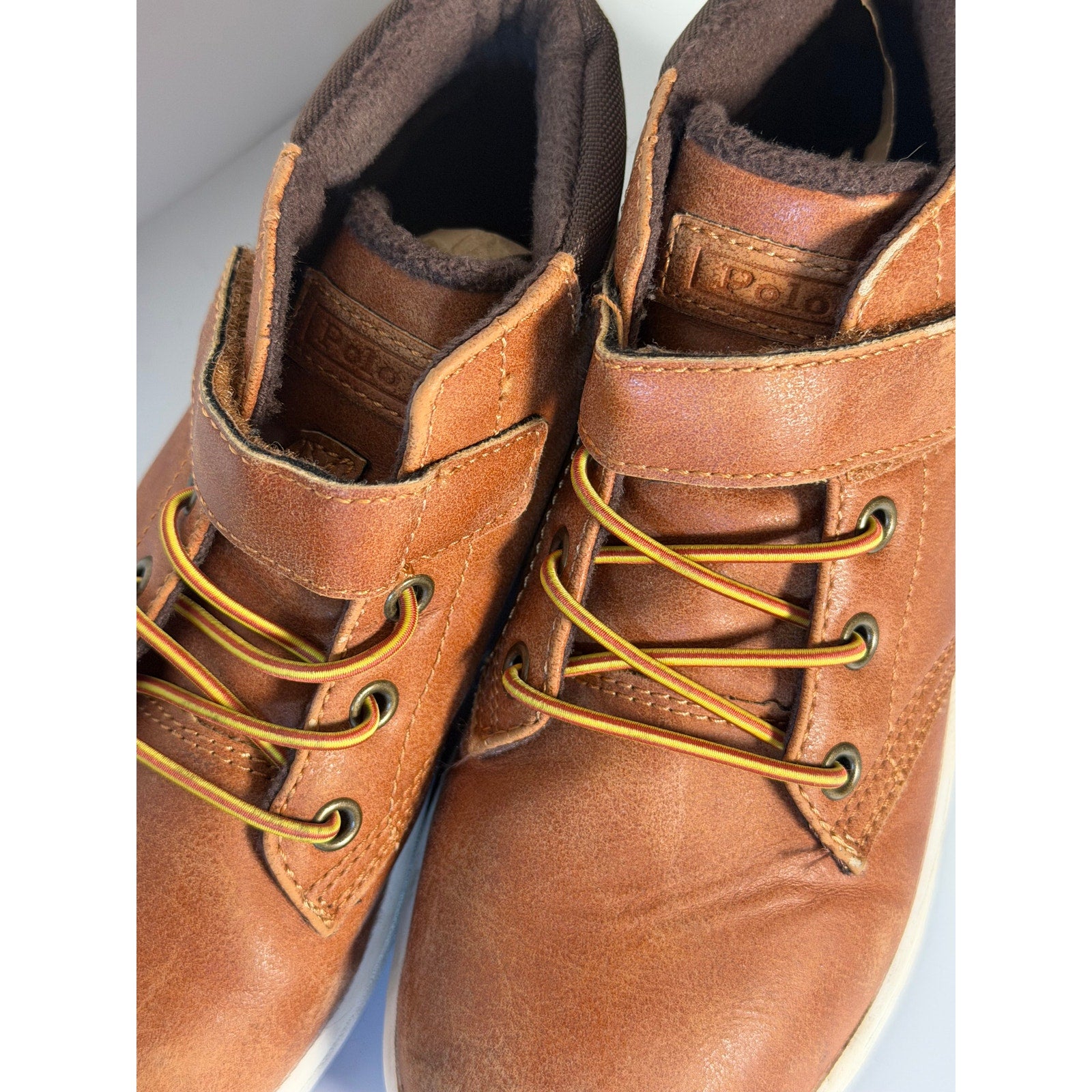 Polo Ralph Lauren Kids Mid-Top Sneakers Brown US 13C Hook & Loop – Pre-Owned