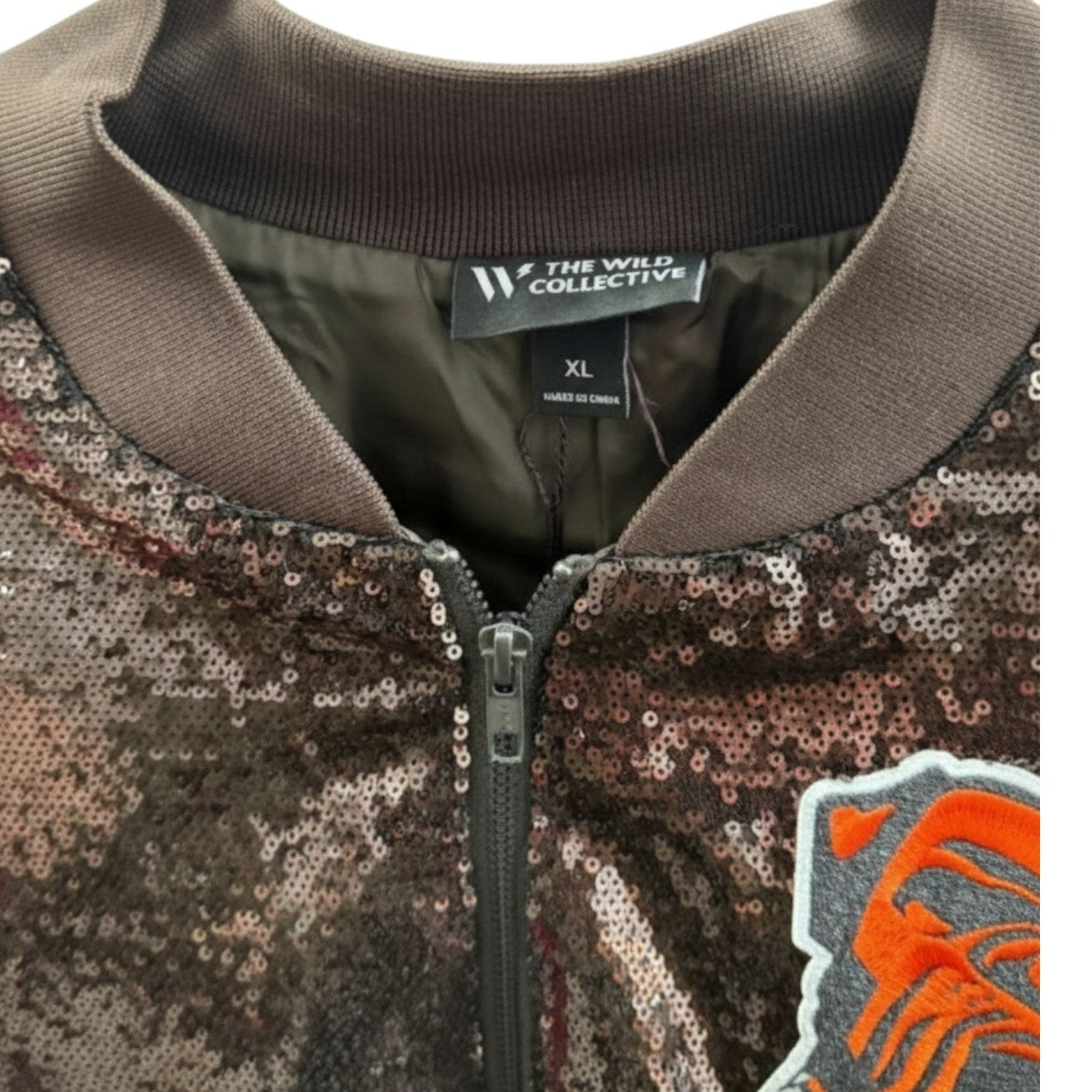 NWT Wild Collective NFL Cleveland Browns Women’s Sequin Jacket – Size XL – MSRP $160