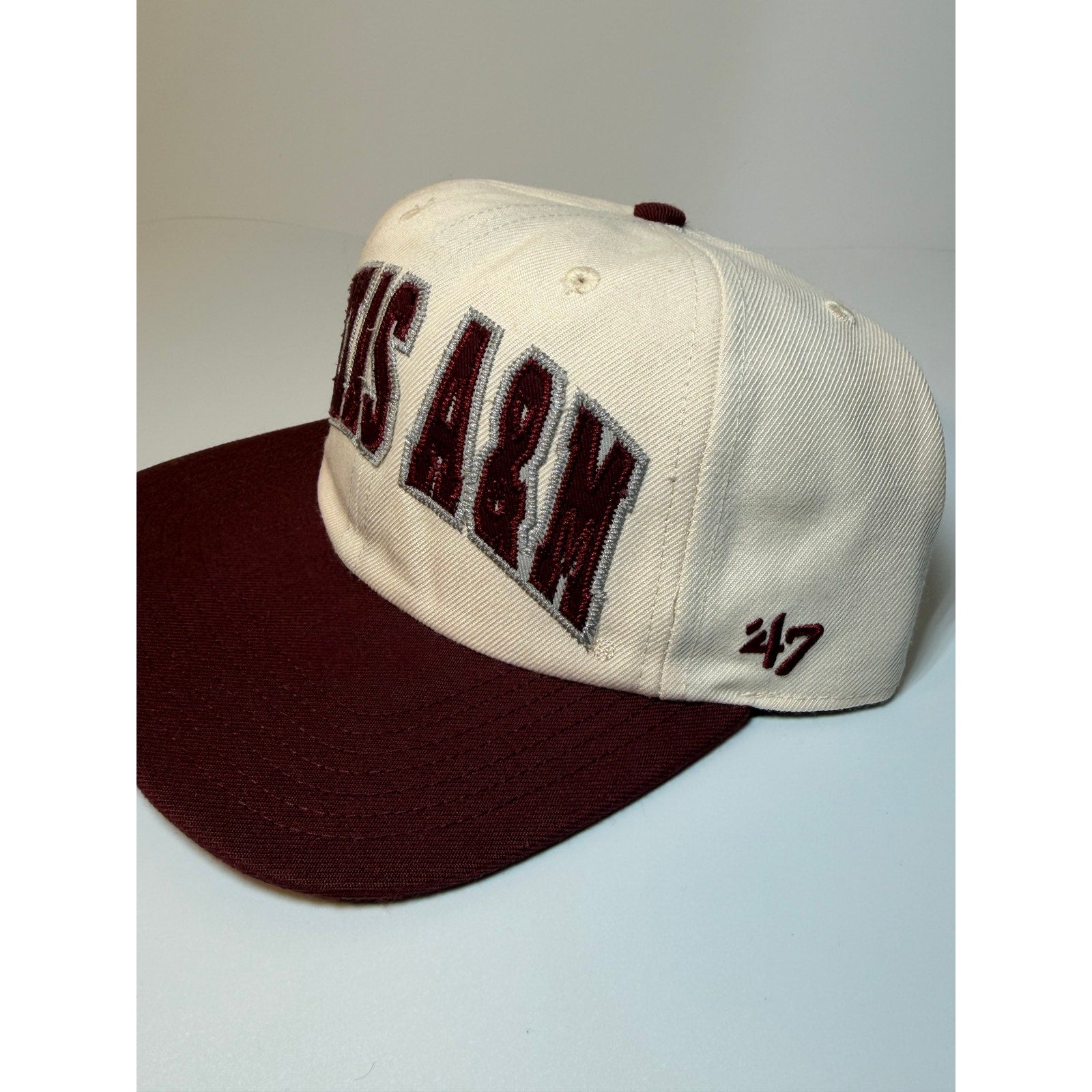 '47 Brand Texas A&M Aggies Snapback Hat | Cream Maroon Adjustable