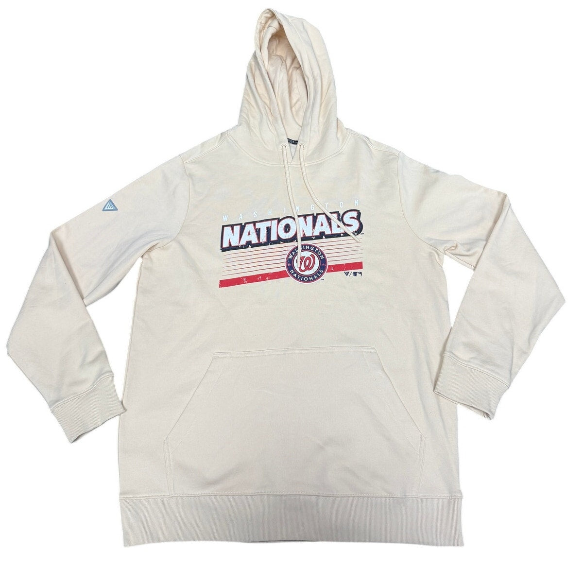 Levelwear Washington Nationals Podium Grain Pullover Hoodie Cream NWT Size L