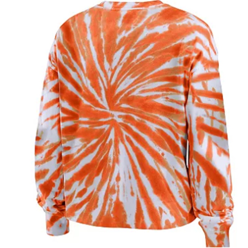 WEAR by Erin Andrews Clemson Tigers Long Sleeve T-Shirt – Women’s 2XL – Orange Tie-Dye