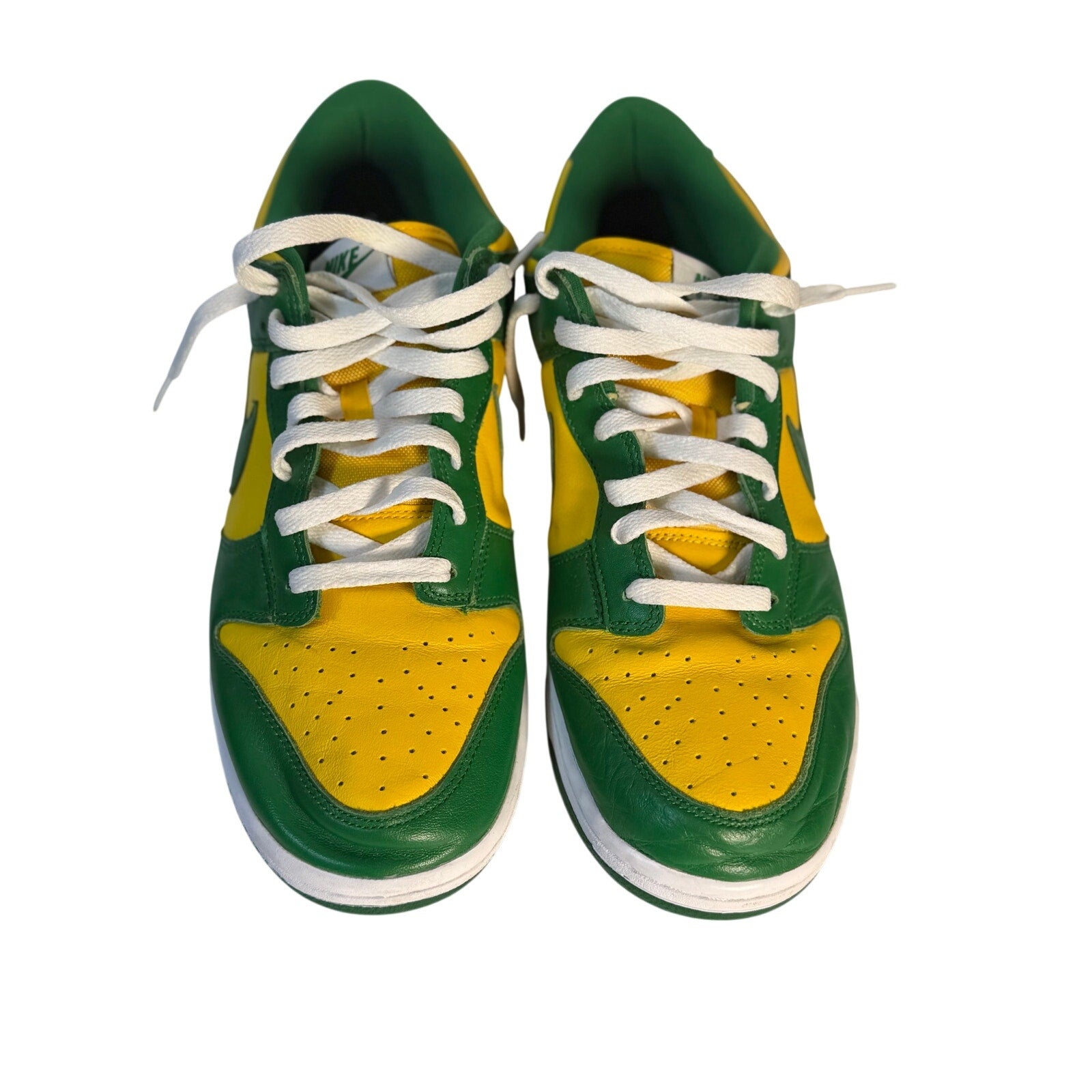 Nike Dunk Low Brazil Green Yellow Leather Sneakers Men's US 11