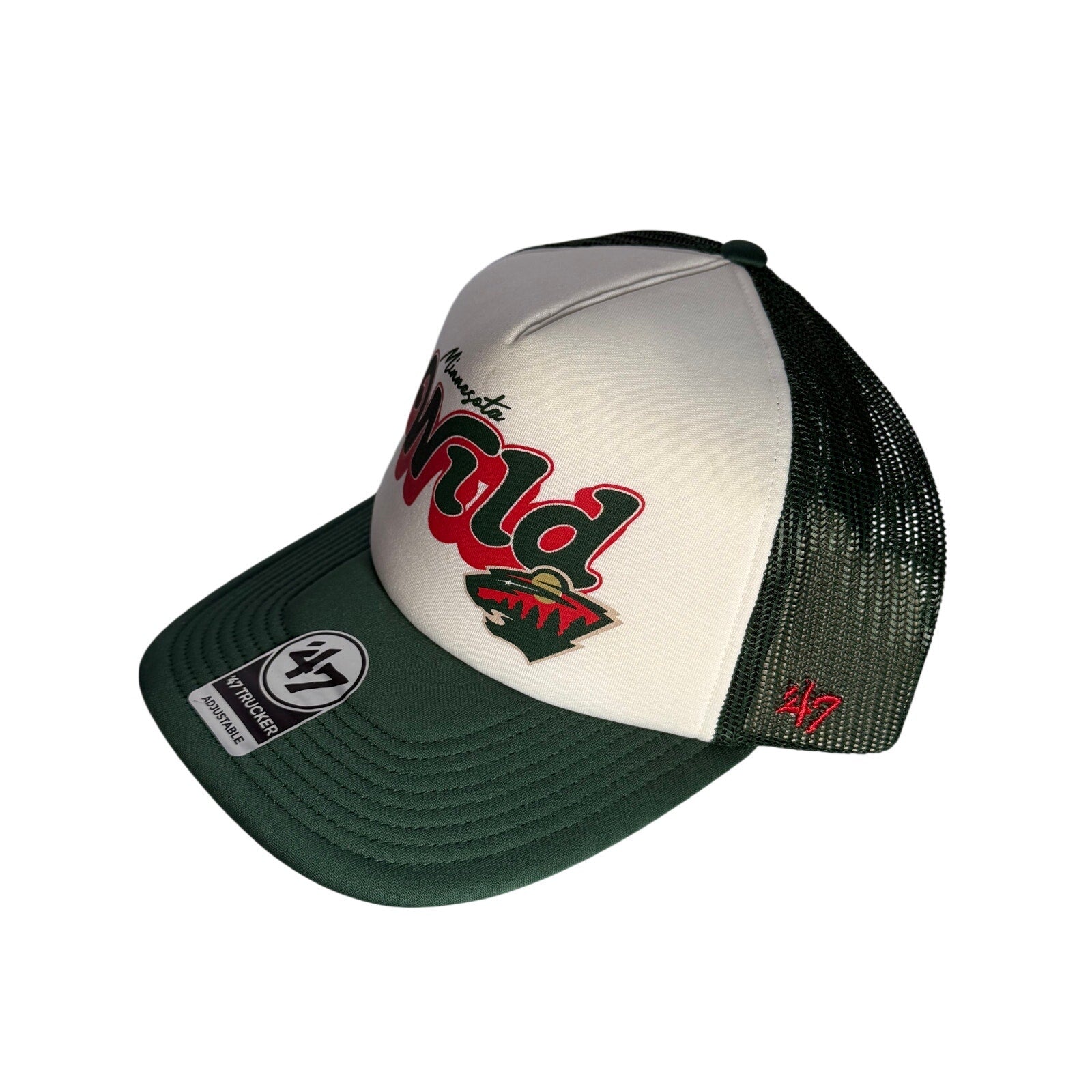 47 Minnesota Wild Trucker Adjustable Hat Green White NHL NWT Adult Cap