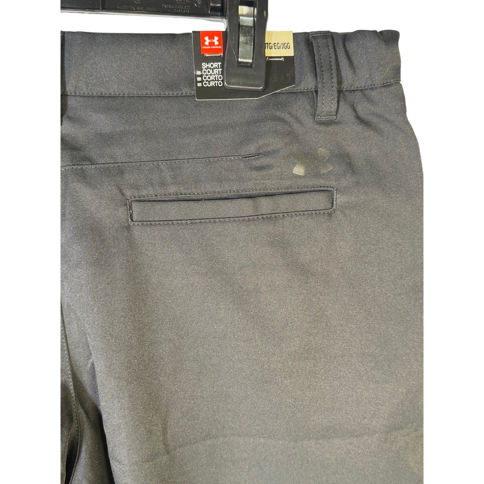 Under Armour Match Play Golf Shorts Youth Boys YXL Black Performance Stretch NWT