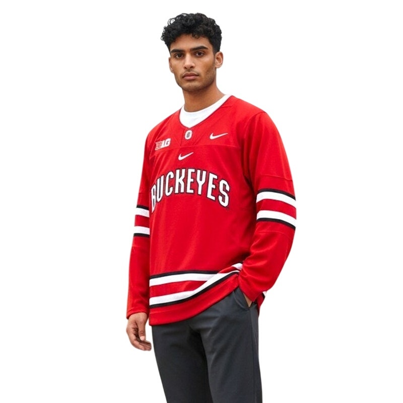NWT Ohio State Buckeyes Hockey Jersey Pullover – Red – Long Sleeve