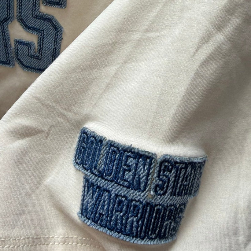 NWT Women’s NBA Golden State Warriors Cropped T-Shirt – Cream – Size Medium