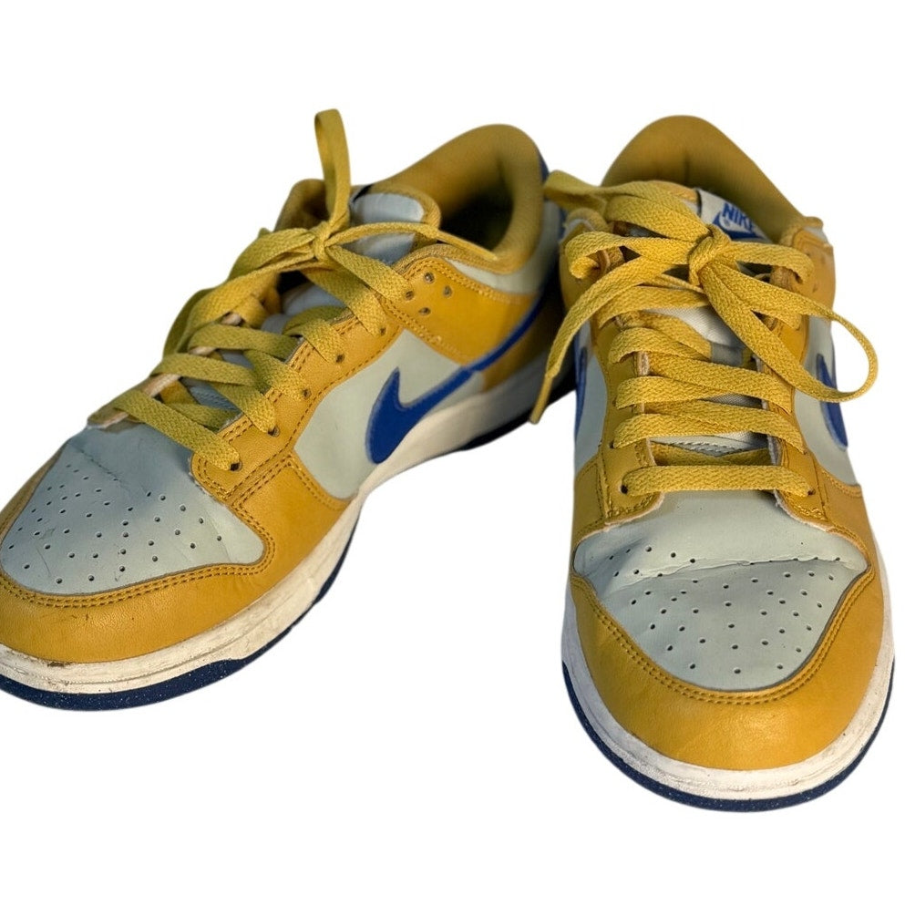 Nike Dunk Low GS University Gold Game Royal White Leather Sneakers Youth US 6Y