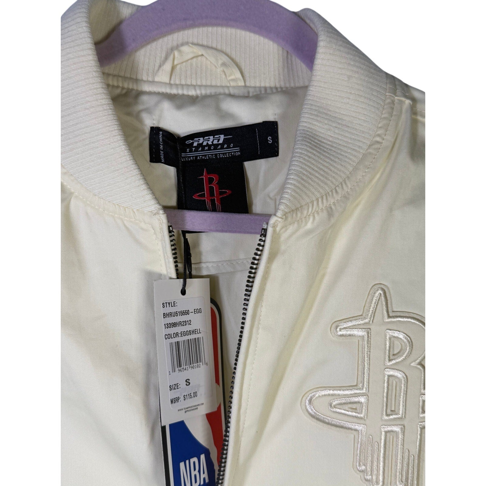 Pro Standard Women’s Houston Rockets Bomber Jacket Cream Size S NWT