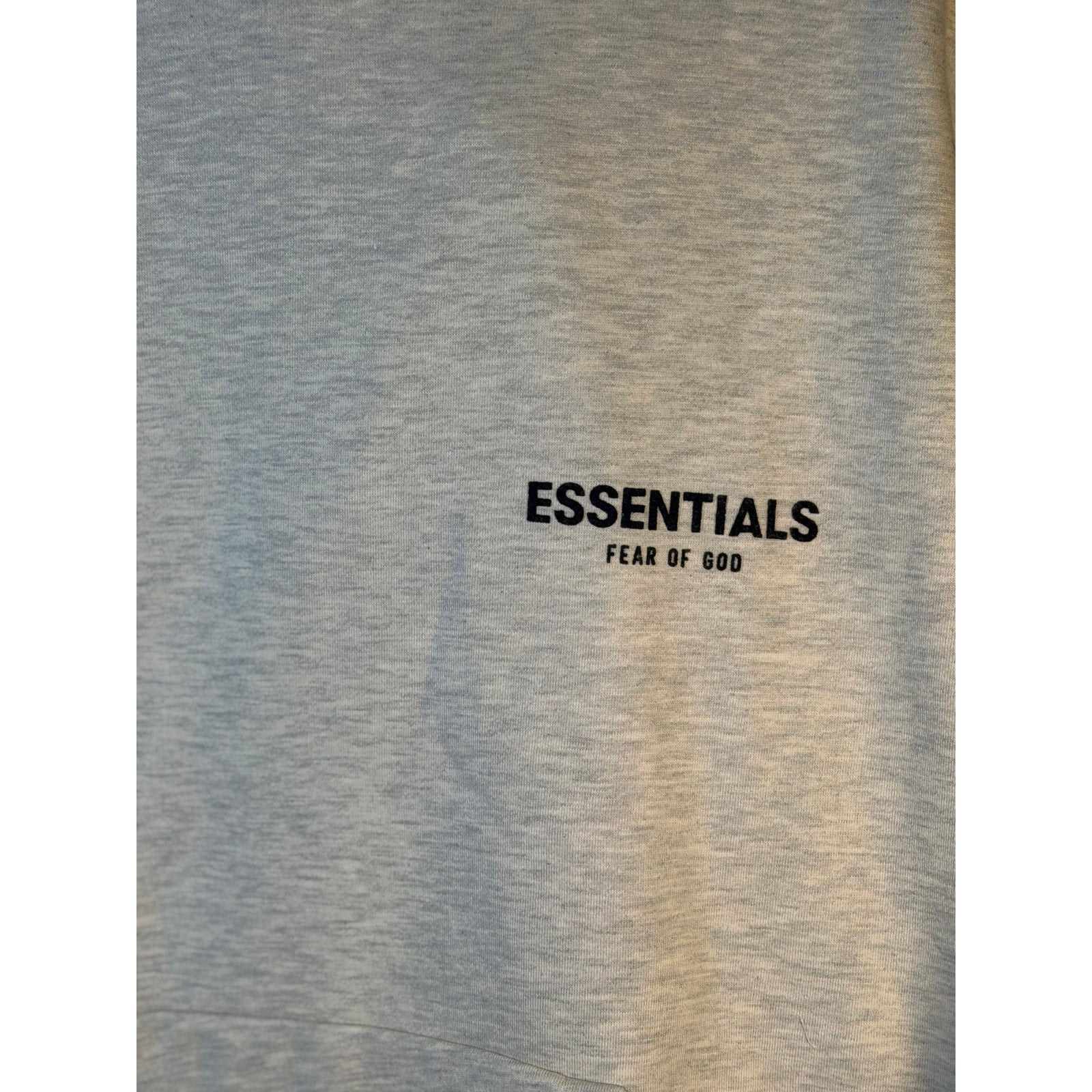 Fear of God ESSENTIALS Pullover Hoodie Light Oatmeal Men's Large Logo Sweatshirt