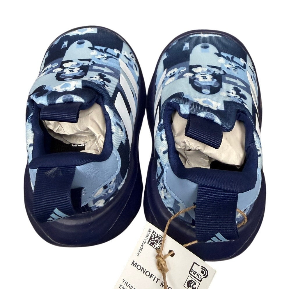 NIB adidas Disney Mickey Mouse Monofit Trainer Kids 4K Slip-On Sneakers