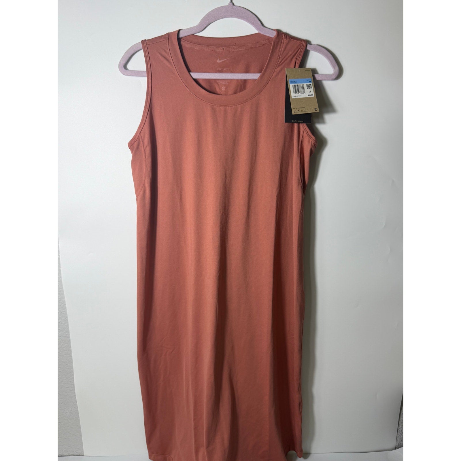 Nike Dri-FIT Maternity Sleeveless Midi Dress Women's Medium Pink New
