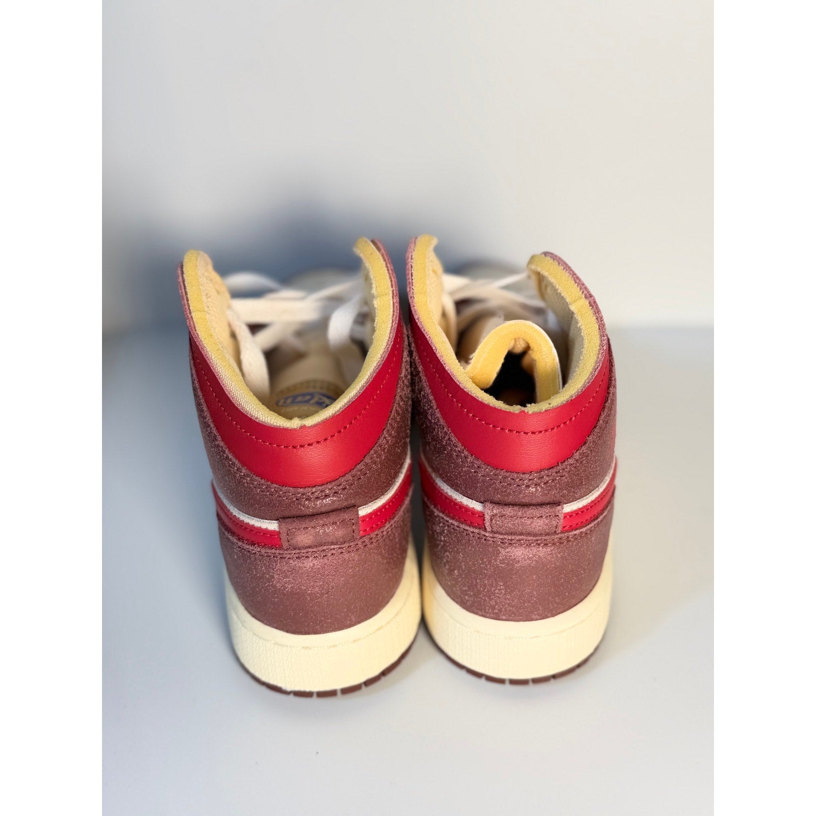 Nike Air Jordan 1 Mid SE Craft Sneakers Sail Red Brown Men's Size 4
